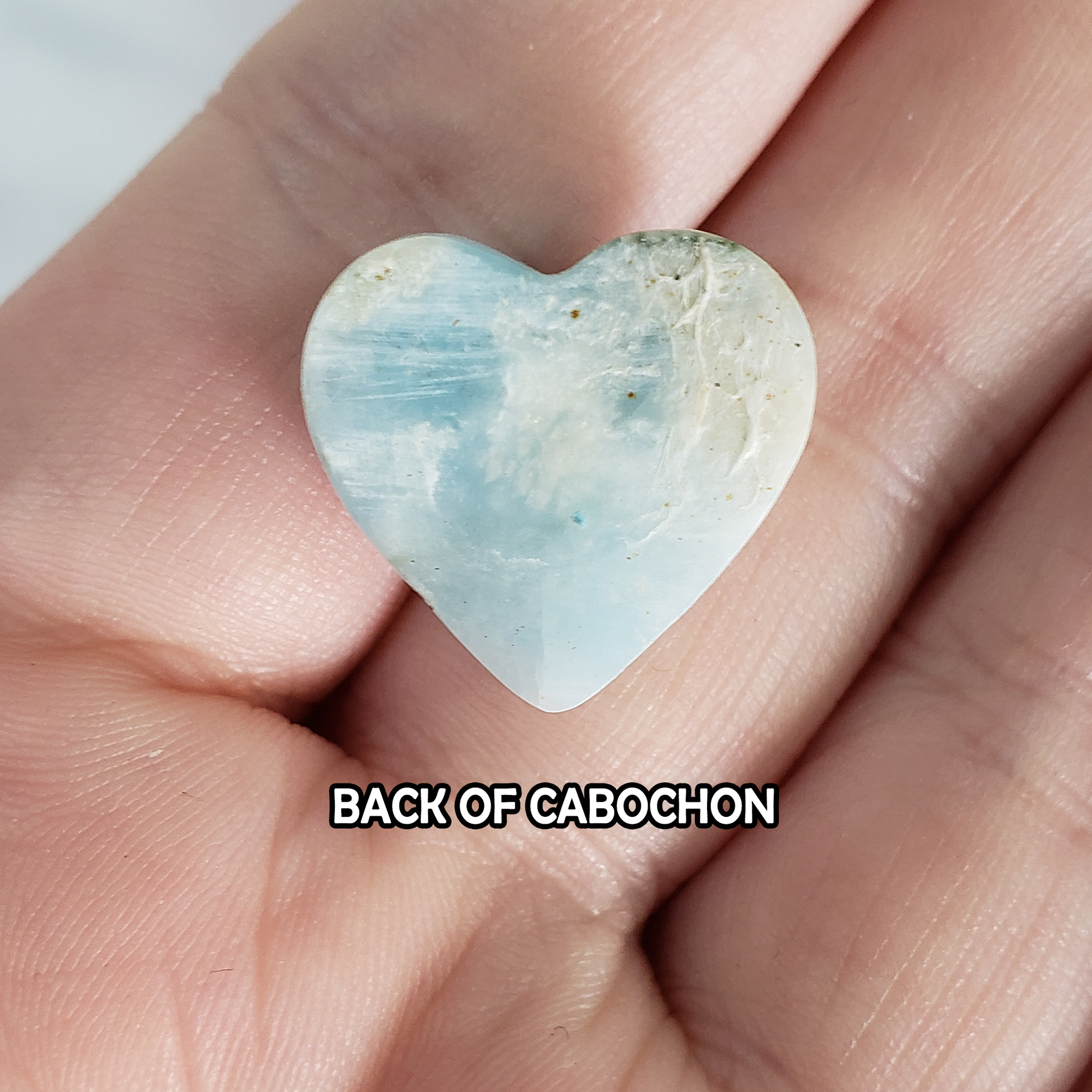 Unique High Quality Larimar Stone Heart Natural Gemstone Cabochon | Raidho - 3