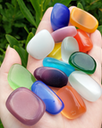 Intuitively Selected Cat's Eye Stone Manmade Rainbow Crystal Tumbled Stone | One Stone | Multiple Sizes