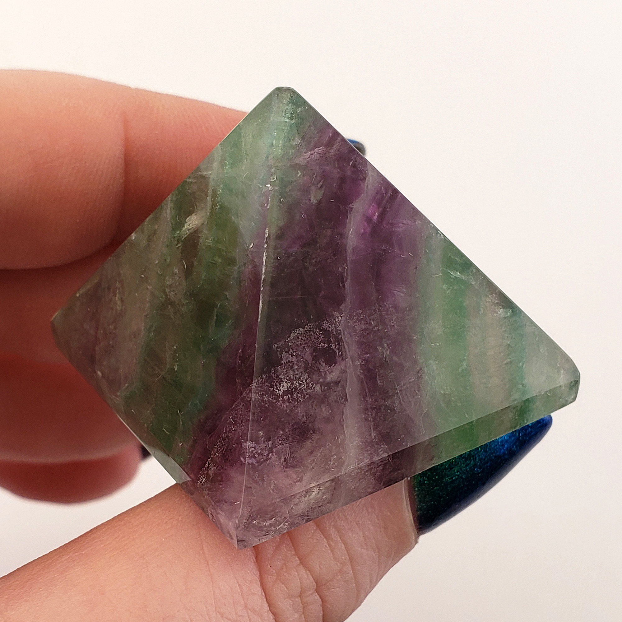 Rainbow Fluorite Stone Natural Gemstone Crystal Pyramid | 30-35mm - 1