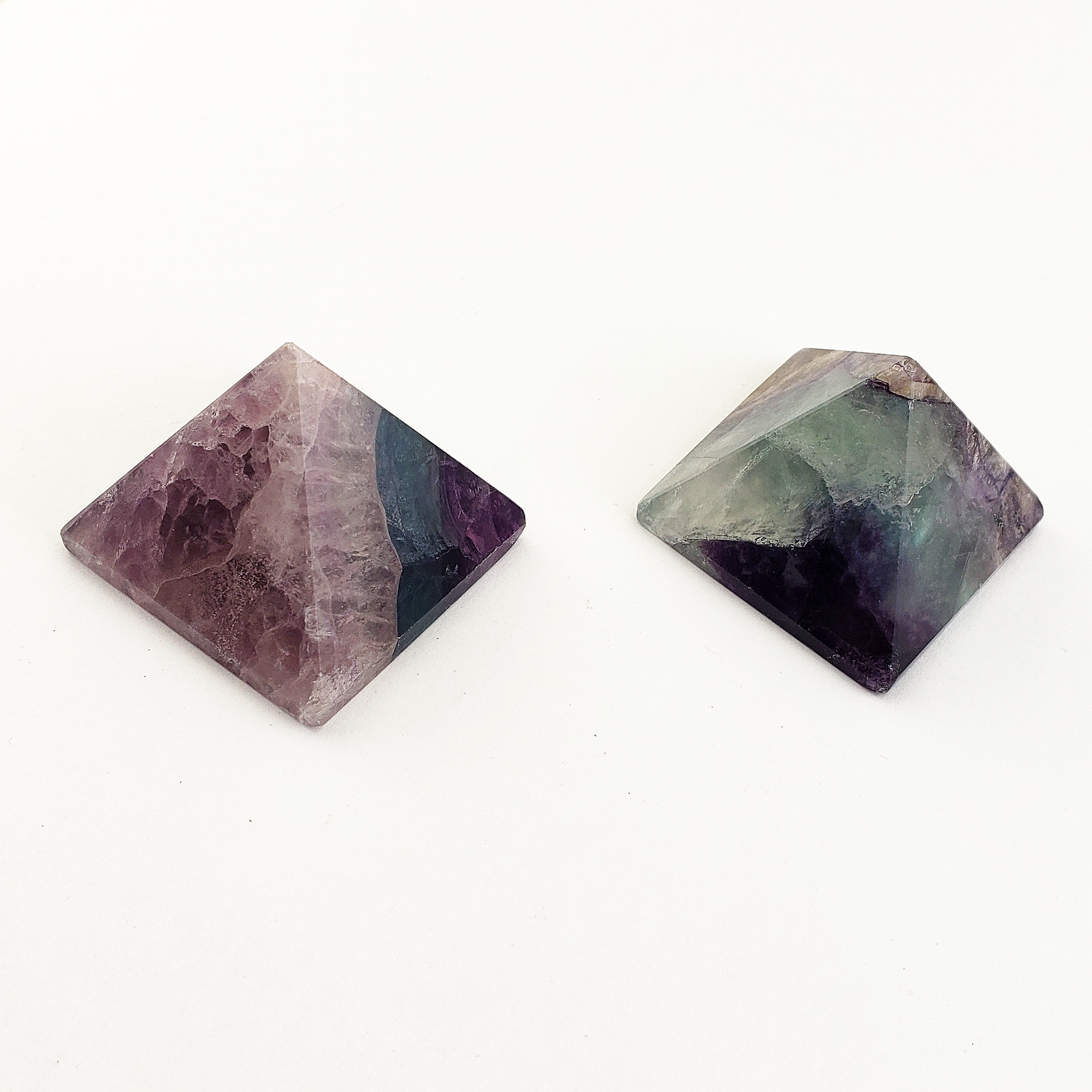 Rainbow Fluorite Stone Natural Gemstone Crystal Pyramid | 30-35mm - B