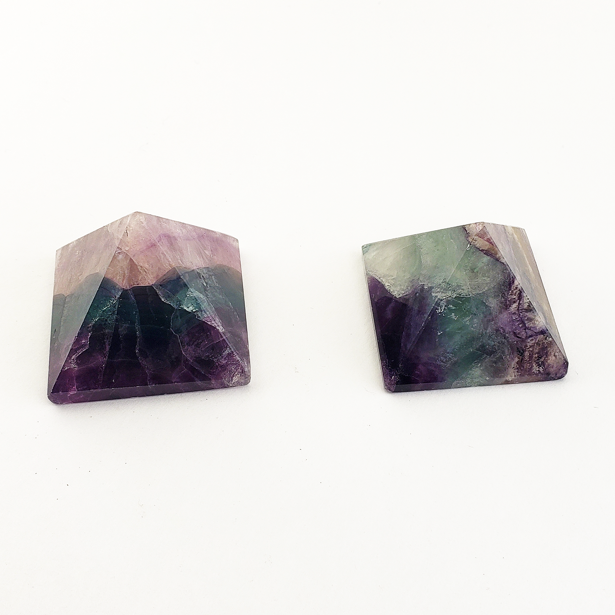 Rainbow Fluorite Stone Natural Gemstone Crystal Pyramid | 30-35mm - D