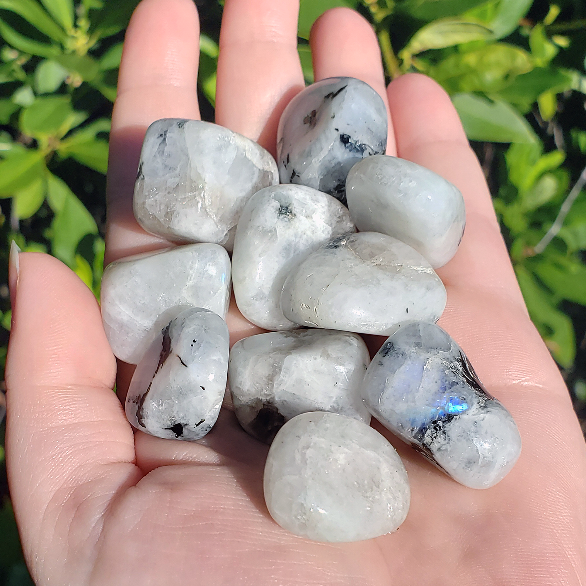 Rainbow Moonstone Crystal Natural Gemstone Tumbled Stone - 1