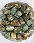 Green Rainforest Rhyolite Rock Natural Gemstone Tumbled Stone | One Stone - 1