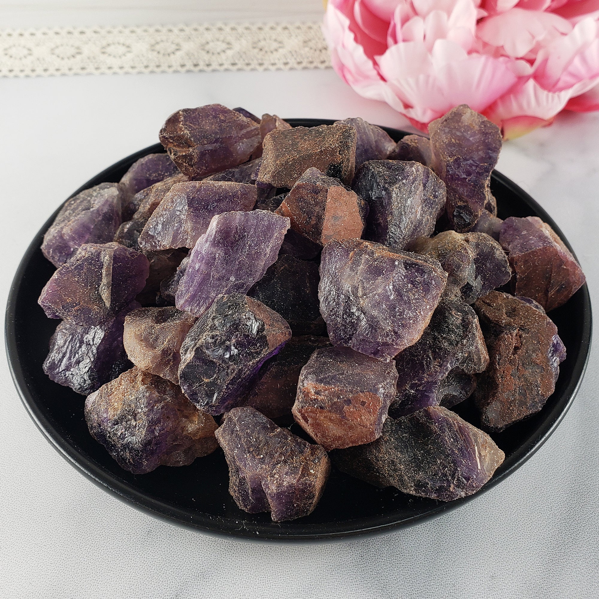 Raw Red Amethyst Crystals Natural Rough Gemstones - 3