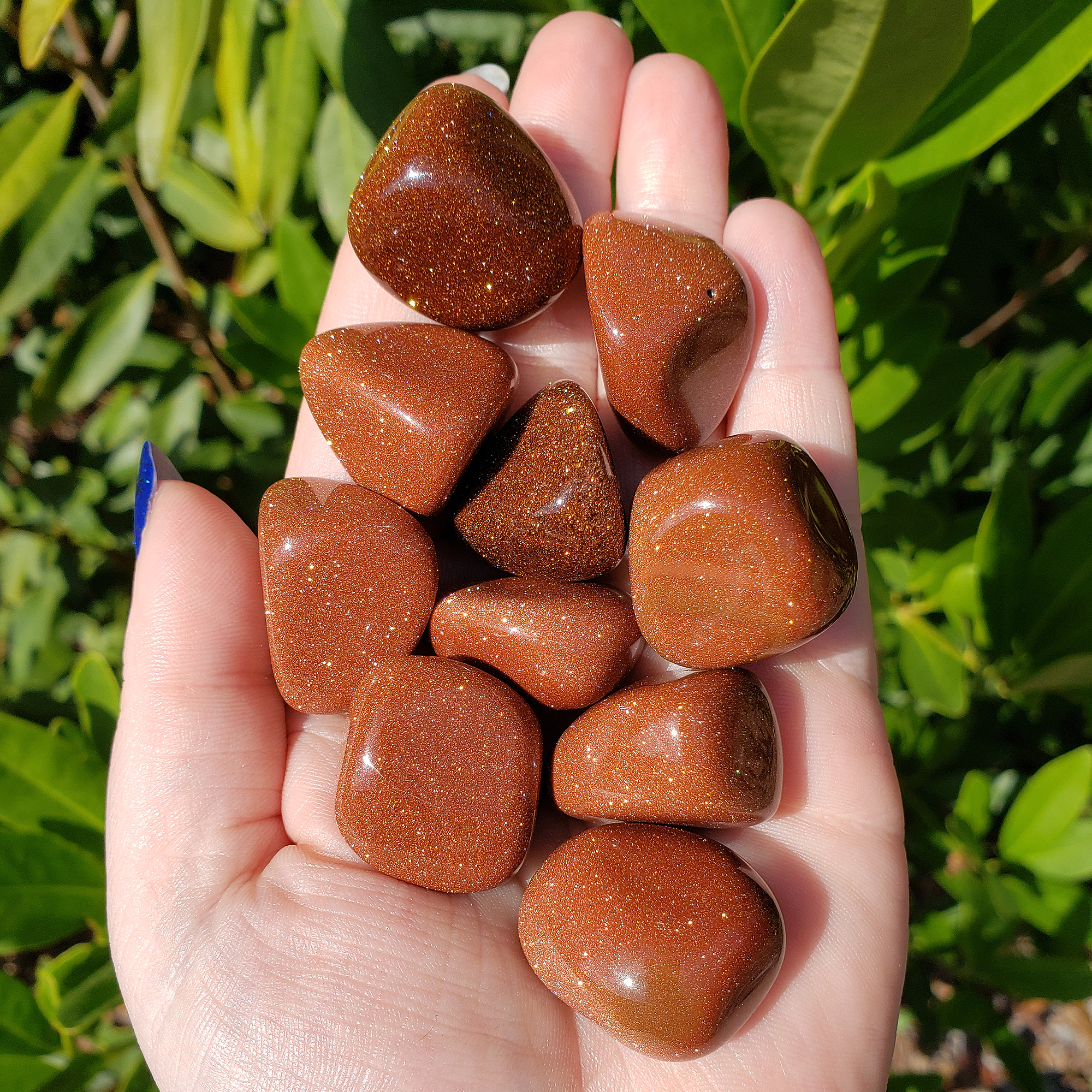 Red Goldstone Crystal Manmade Gemstone Tumbled Stone | One Stone - 1