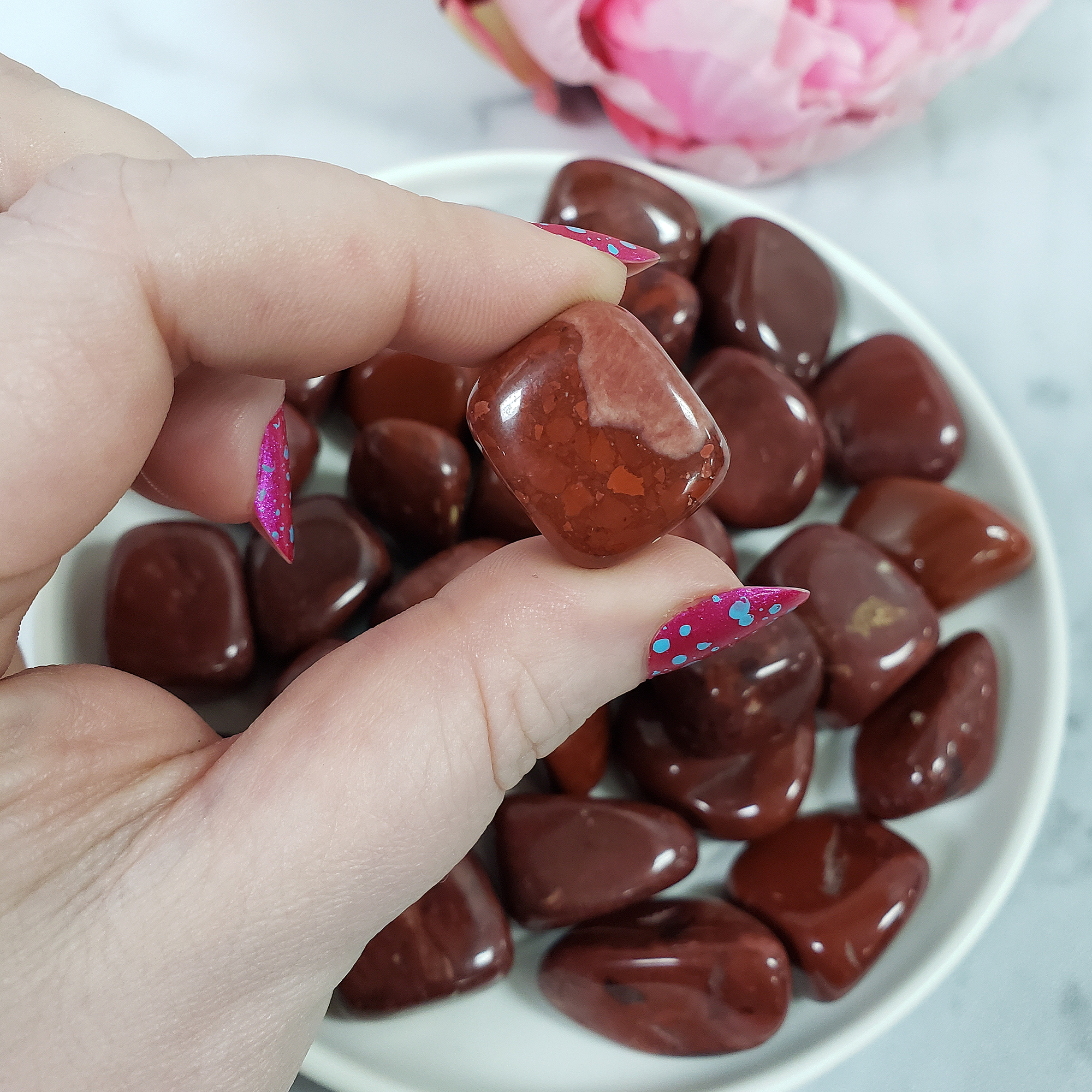 Red Jasper Crystal Natural Gemstone Tumbled Stone | One Stone - 5