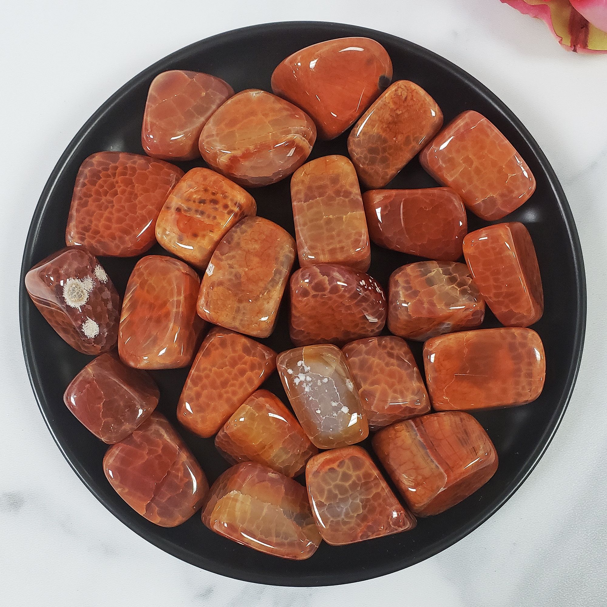 Red Snakeskin Fire Agate Crystal Gemstone Tumbled Stone