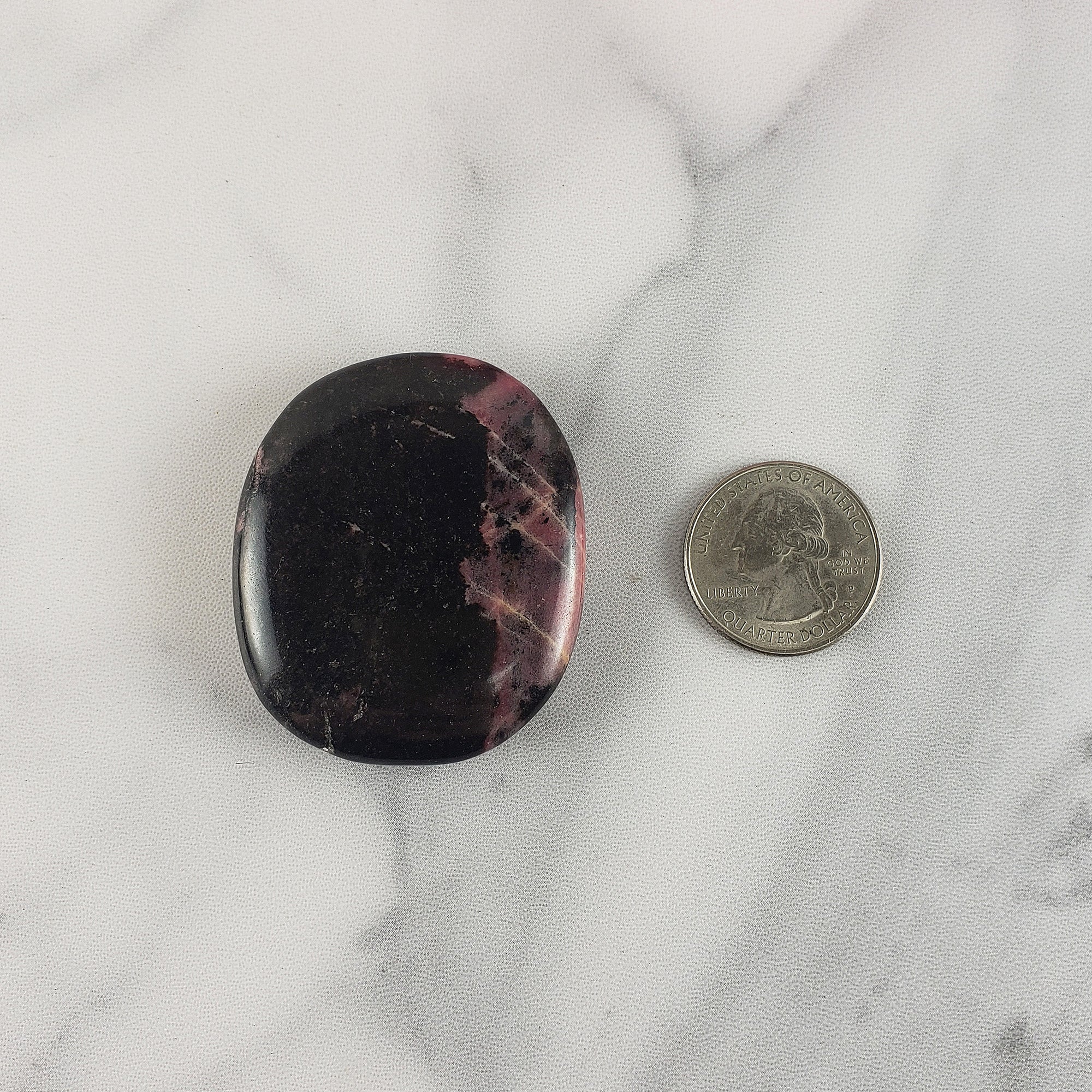 Rhodonite Natural Crystal Palm Stone Worry Stone Meditation Tool