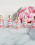 Rose Quartz Crystal Chips Chips in Glass Bottle | Color Enhanced