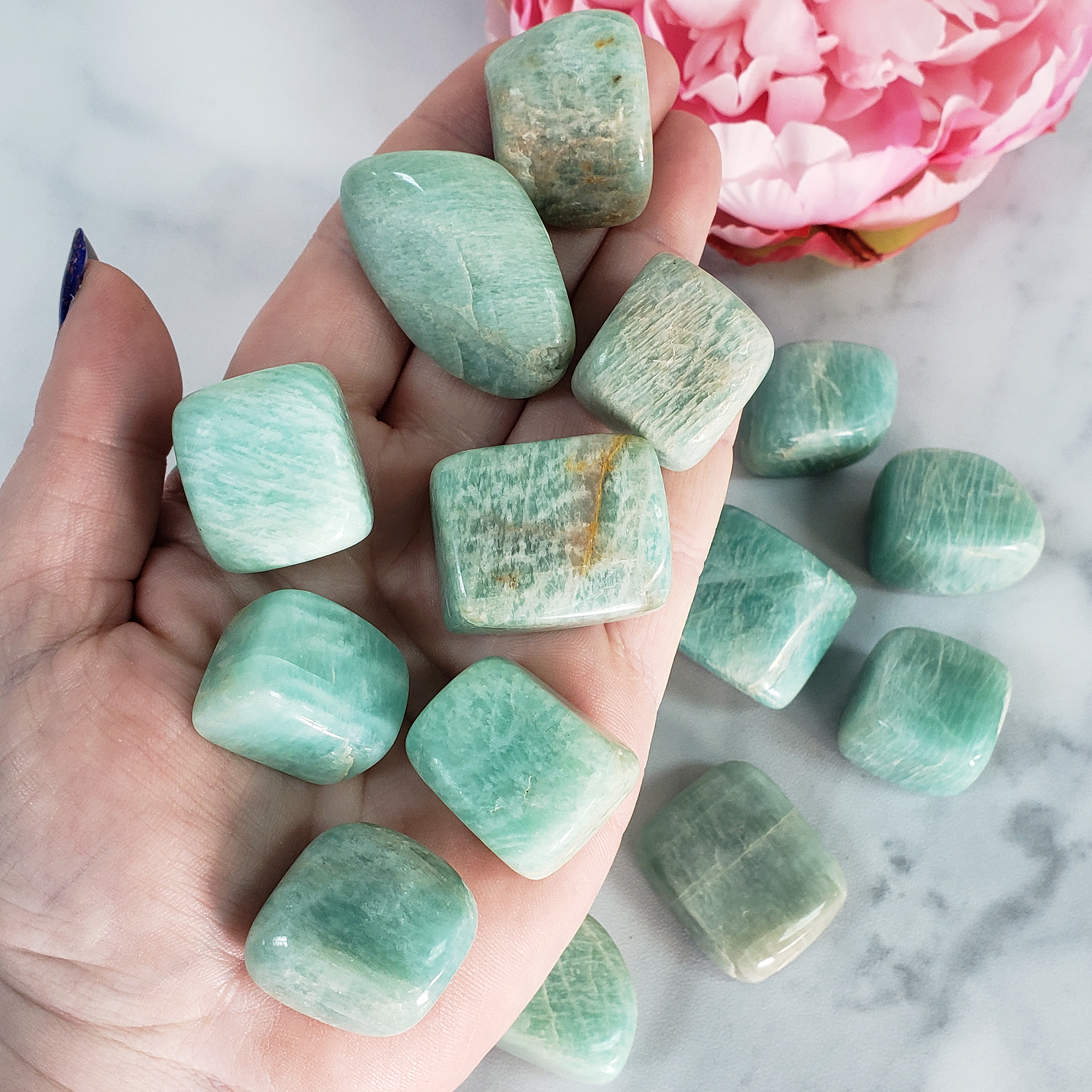 Amazonite Stone Natural Crystal Tumbled Stone Rounded Nugget | One Stone | Multiple Sizes - 2