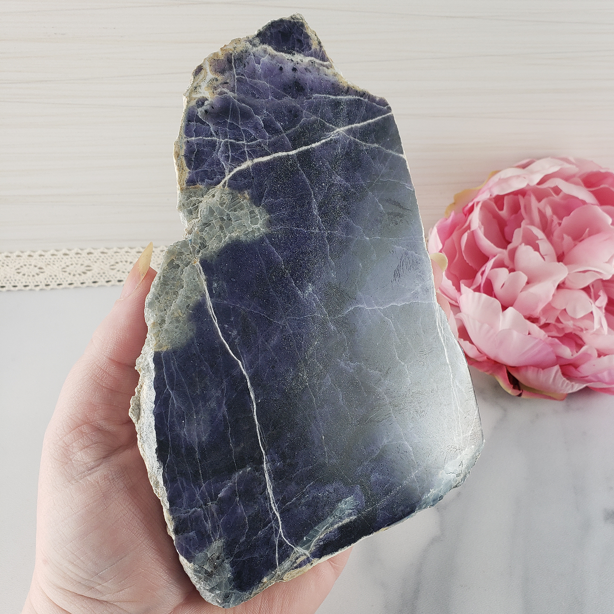 Unique Morado Opal Stone Slab Natural Crystal Slice with Polished Face | Royal  - 3