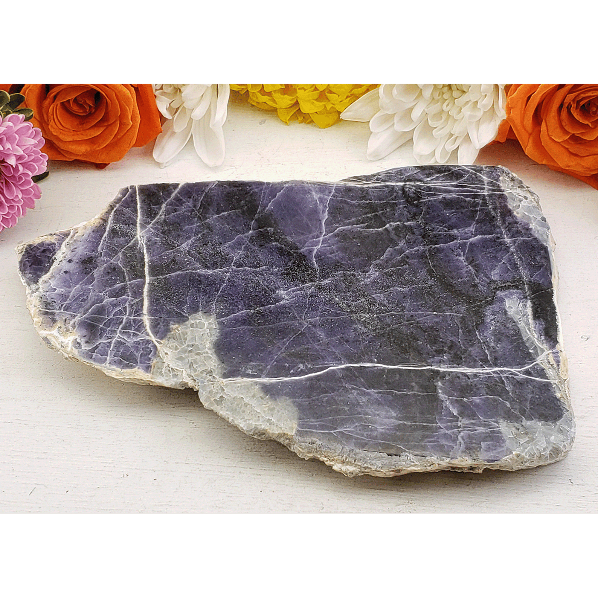 Unique Morado Opal Stone Slab Natural Crystal Slice with Polished Face | Royal - 5