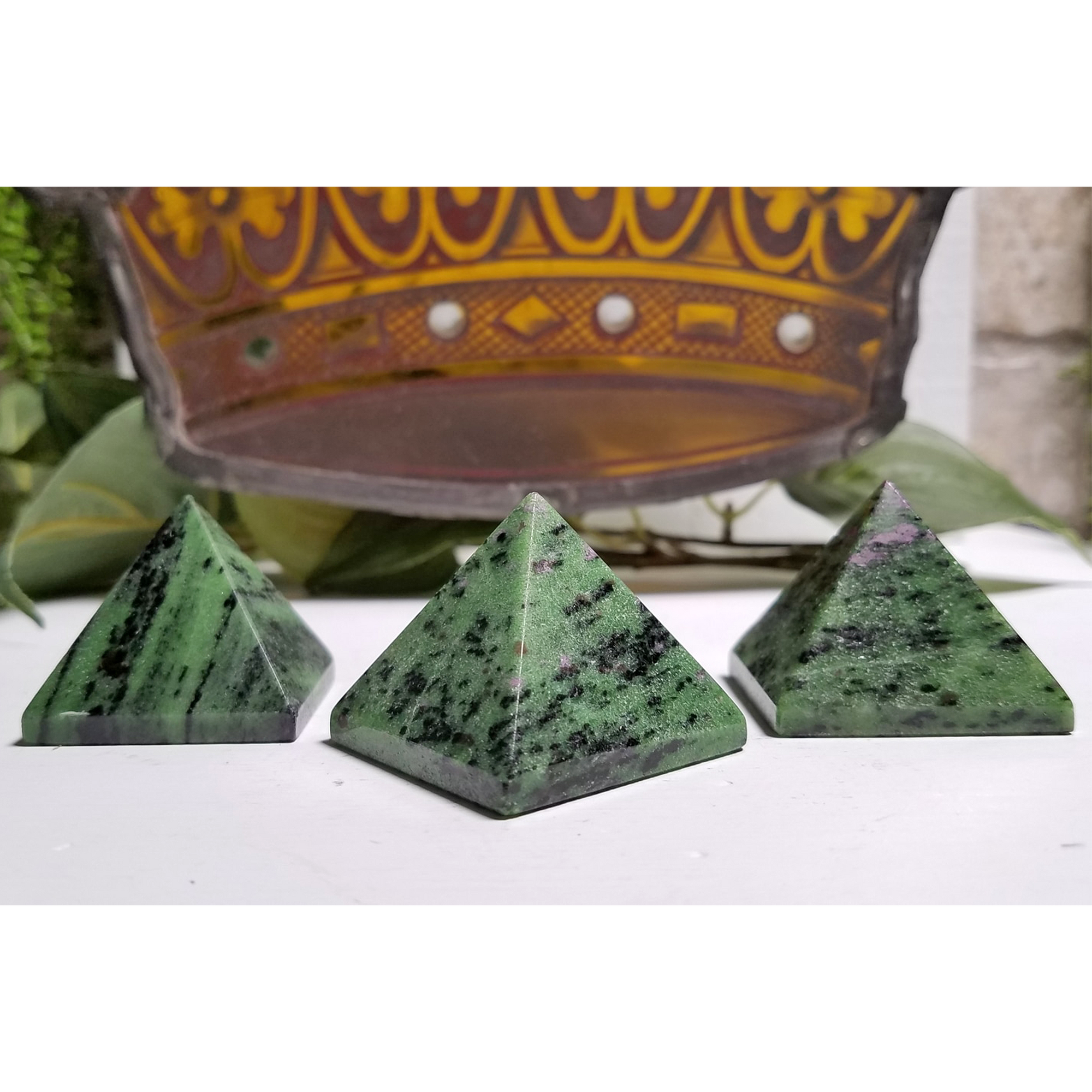 Ruby Zoisite Stone Natural Gemstone Crystal Pyramid | 30-35mm - 2