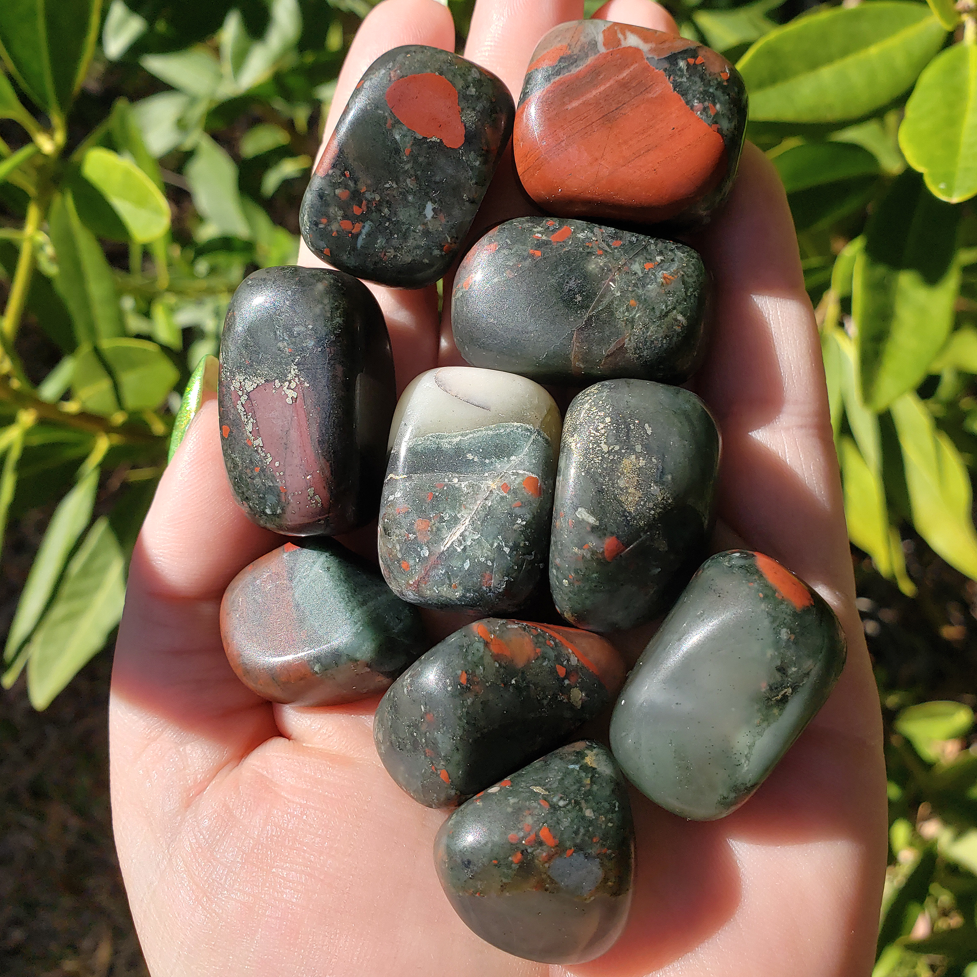 Seftonite Bloodstone Crystal Natural Gemstone Tumbled Stone | One Stone - 9