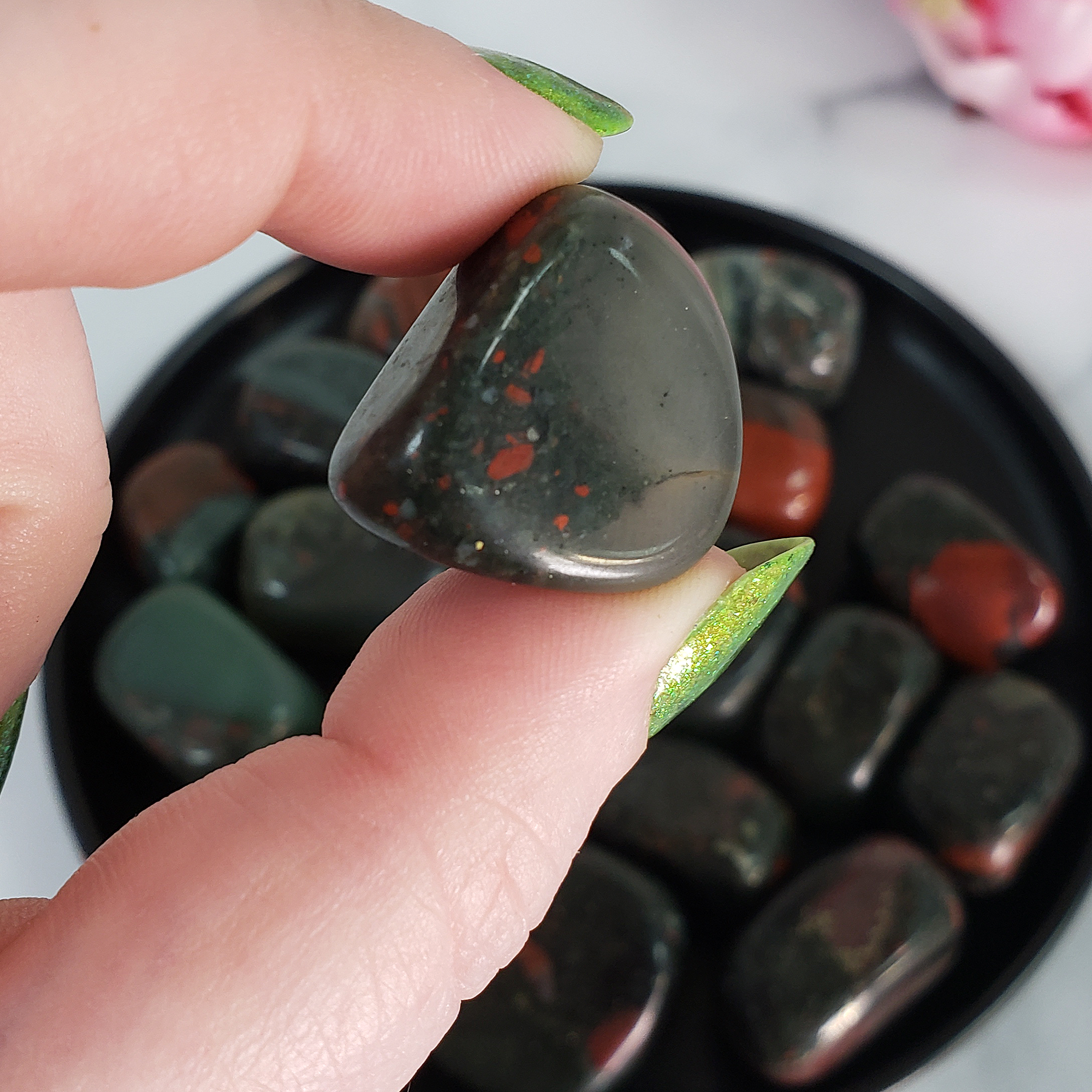 Seftonite Bloodstone Crystal Natural Gemstone Tumbled Stone | One Stone - 2