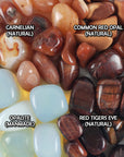 Tumbled Stones Crystal Set for Passion & Confidence | Red Tigers Eye, Opalite, Carnelian, Red Opal - Sensuality, Sex Magic