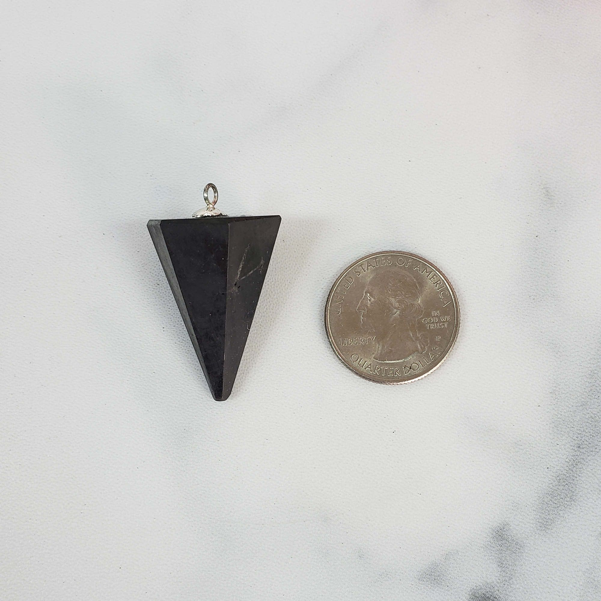 Shungite Crystal Pendulum Point Natural Gemstone | Chainless - 2