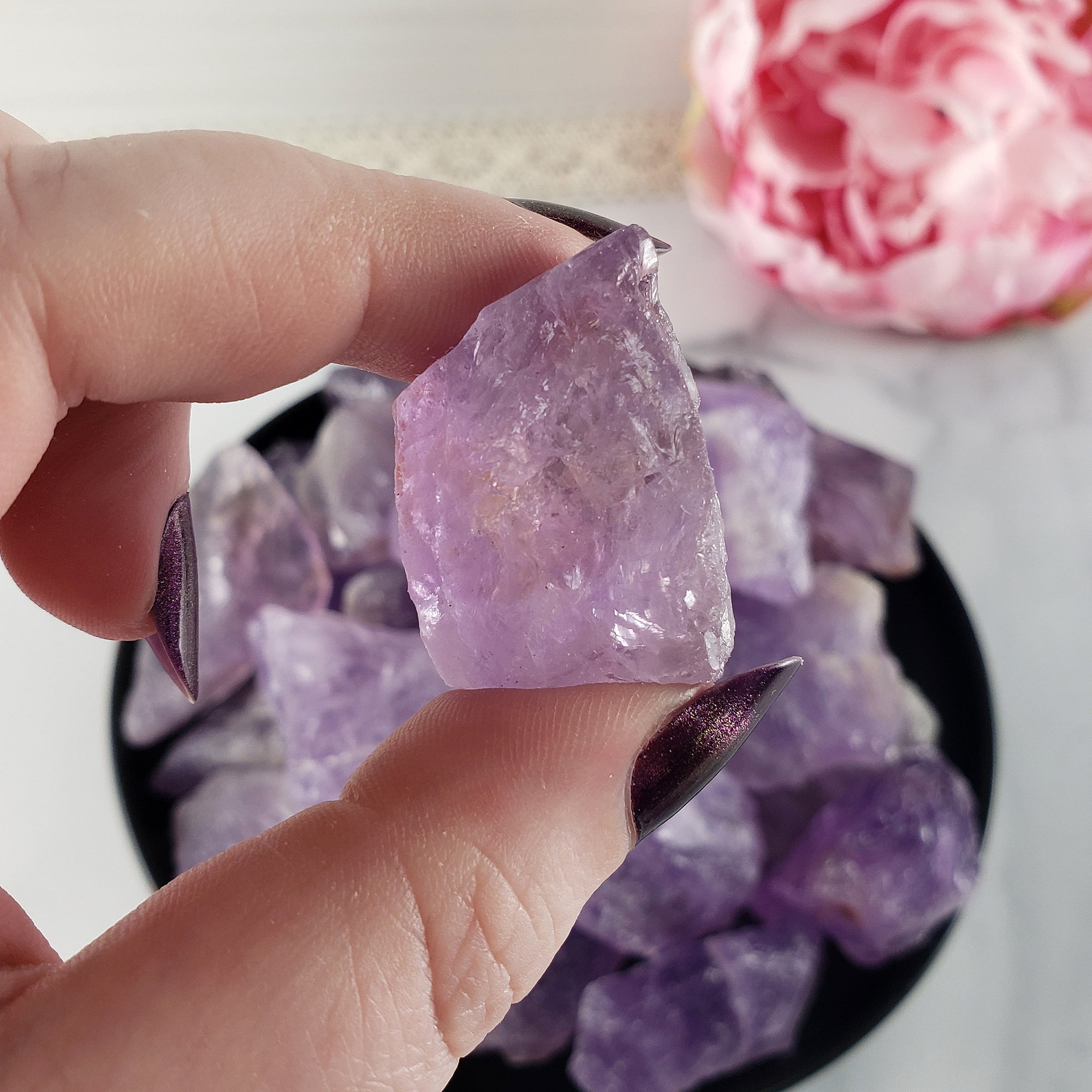 Raw Amethyst Crystal Natural Rough Gemstone Chunk | Small | February Birthstone