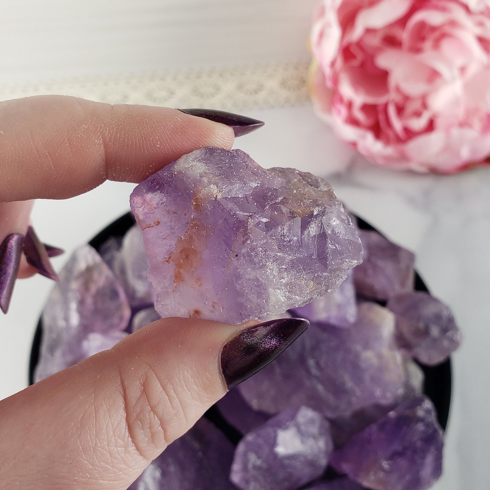 Raw Amethyst Crystal Natural Rough Gemstone Chunk | Small | Natural Amethyst Massive Growth