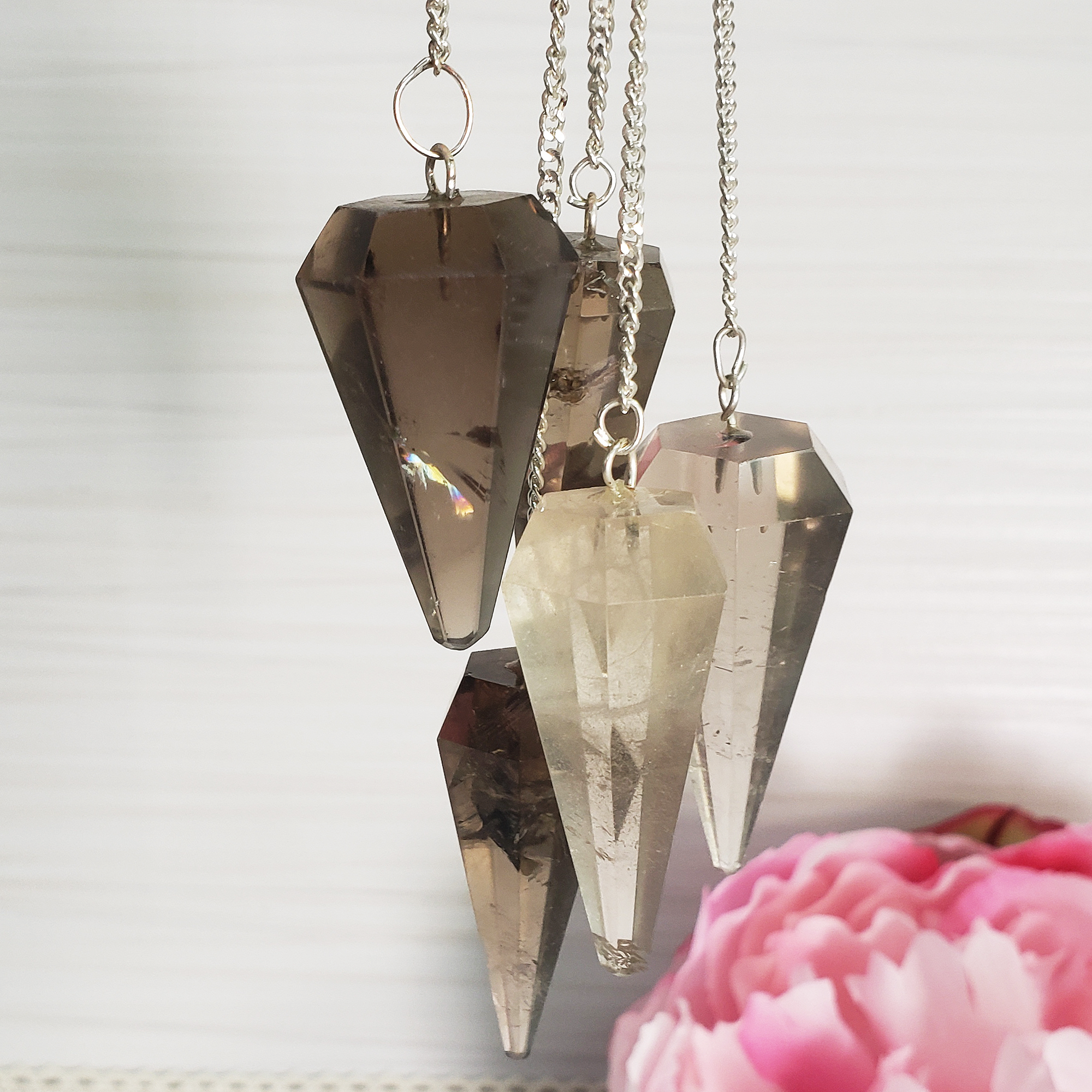 Smoky Quartz Crystal Natural Gemstone Crystal Pendulum | Spiritual Tool