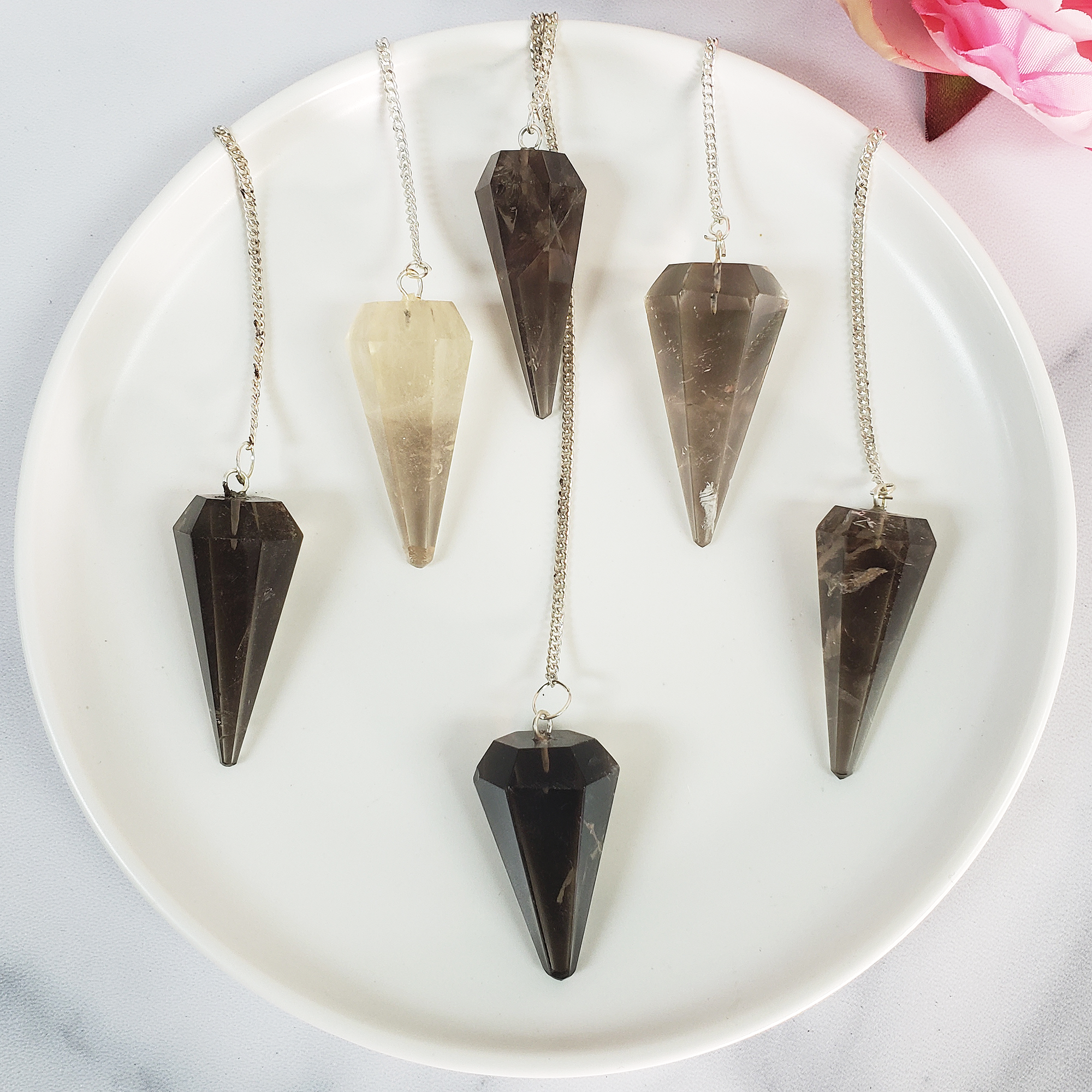 Smoky Quartz Crystal Natural Gemstone Crystal Pendulum | Spiritual Tool - 1