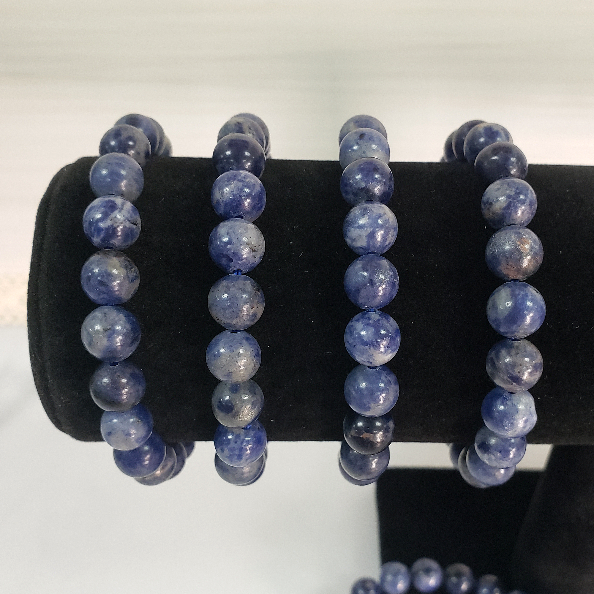 Blue Sodalite Crystal Natural Gemstone 7-8mm Beaded Bracelet - 4