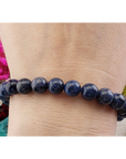 Blue Sodalite Crystal Natural Gemstone 7-8mm Beaded Bracelet - 1