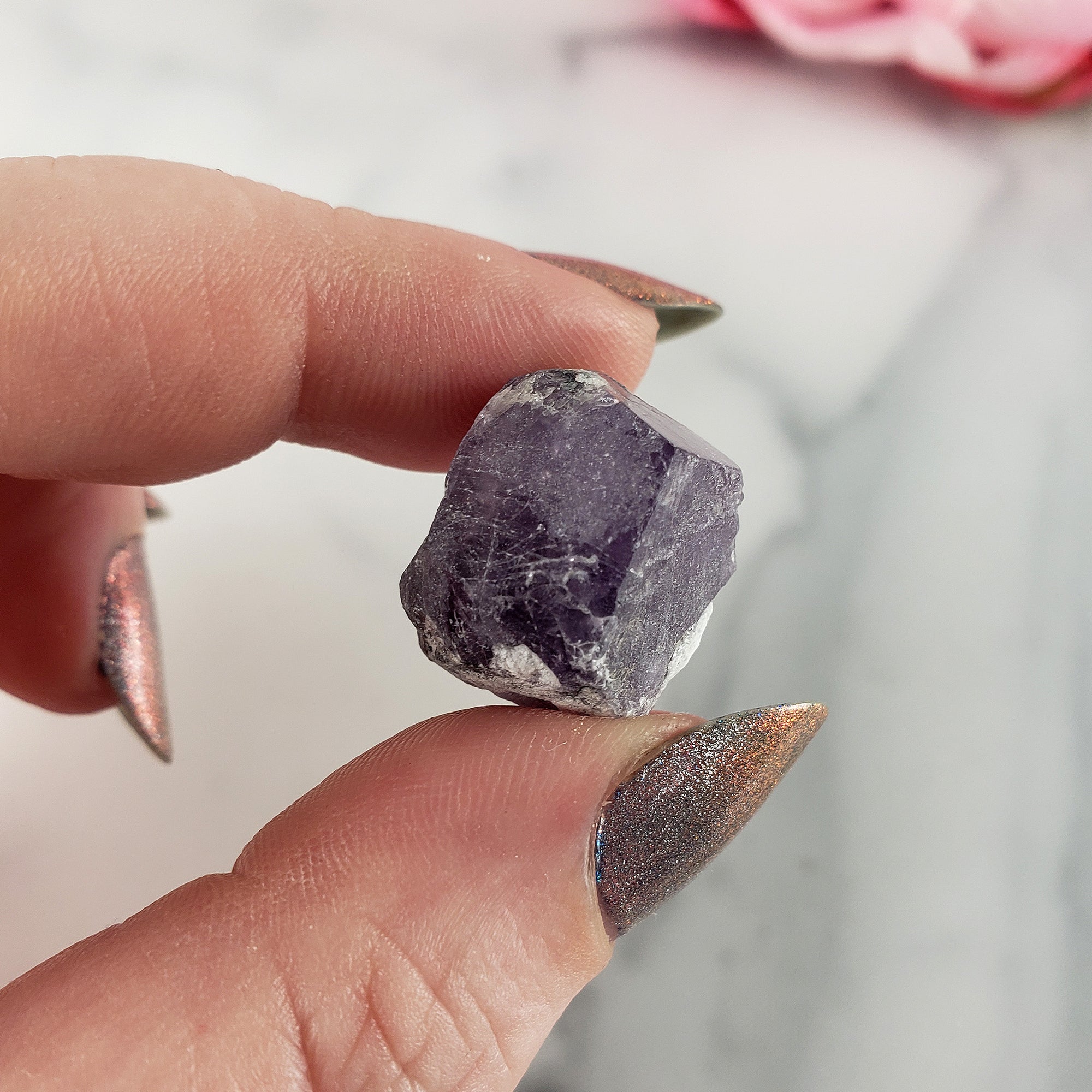 Unique Purple Scapolite Crystal Natural Mineral Formation Rough Gemstone | Sonder - 1