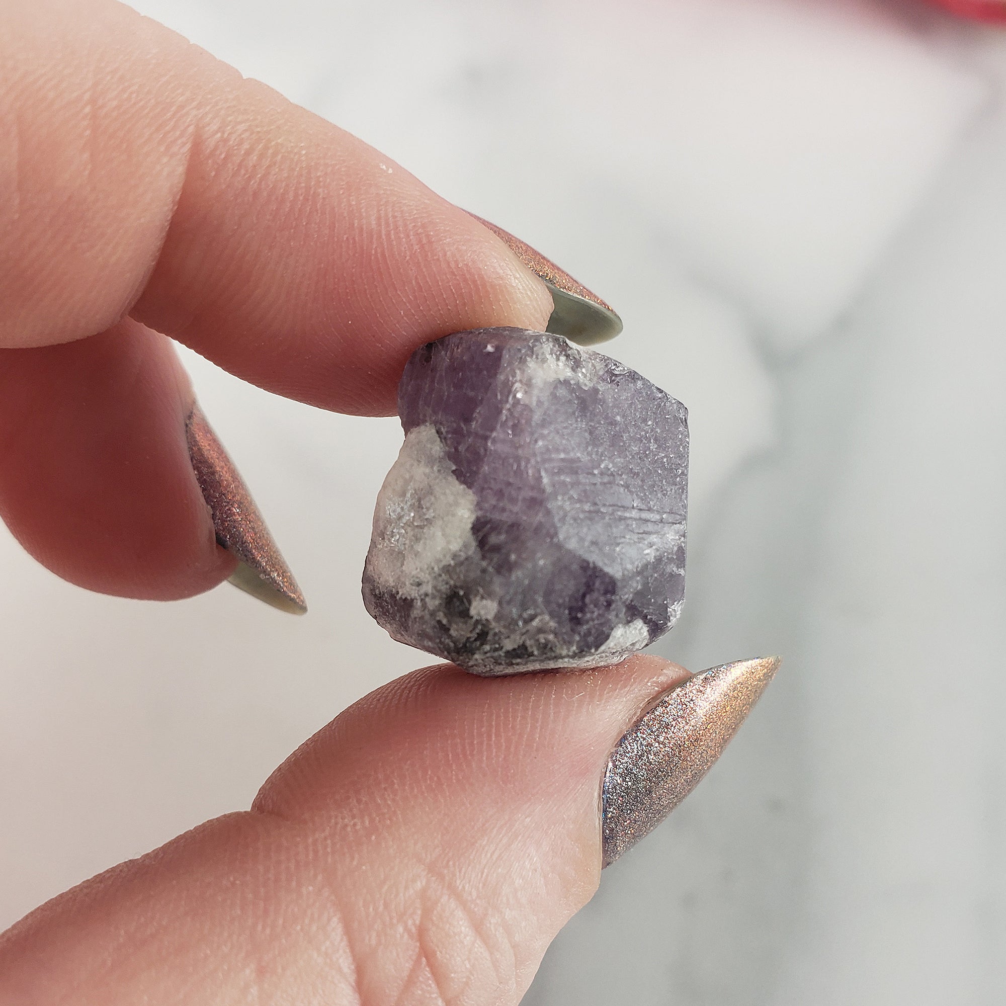 Unique Purple Scapolite Crystal Natural Mineral Formation Rough Gemstone | Sonder - 2