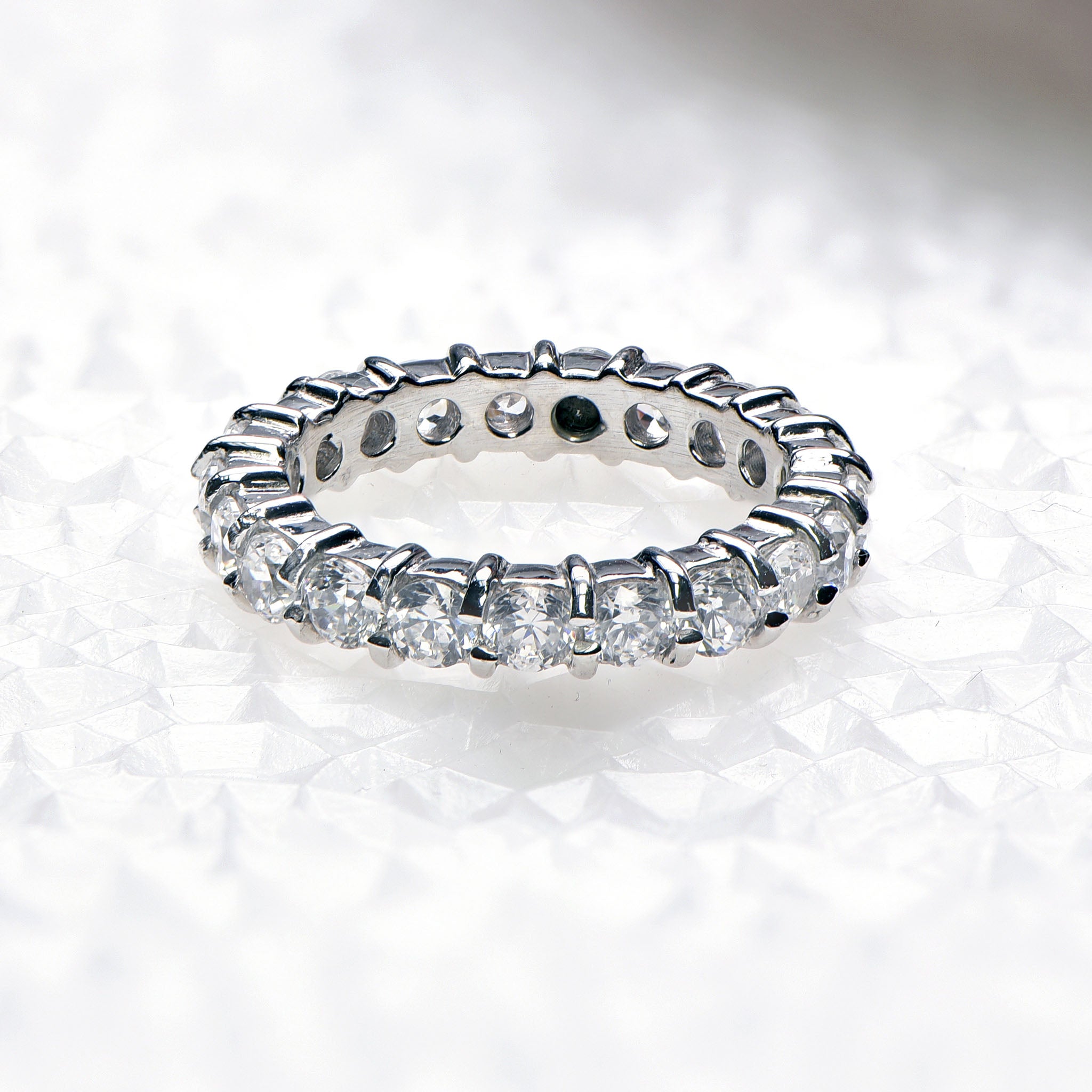 Silver Diamond Eternity popular Ring Size 6