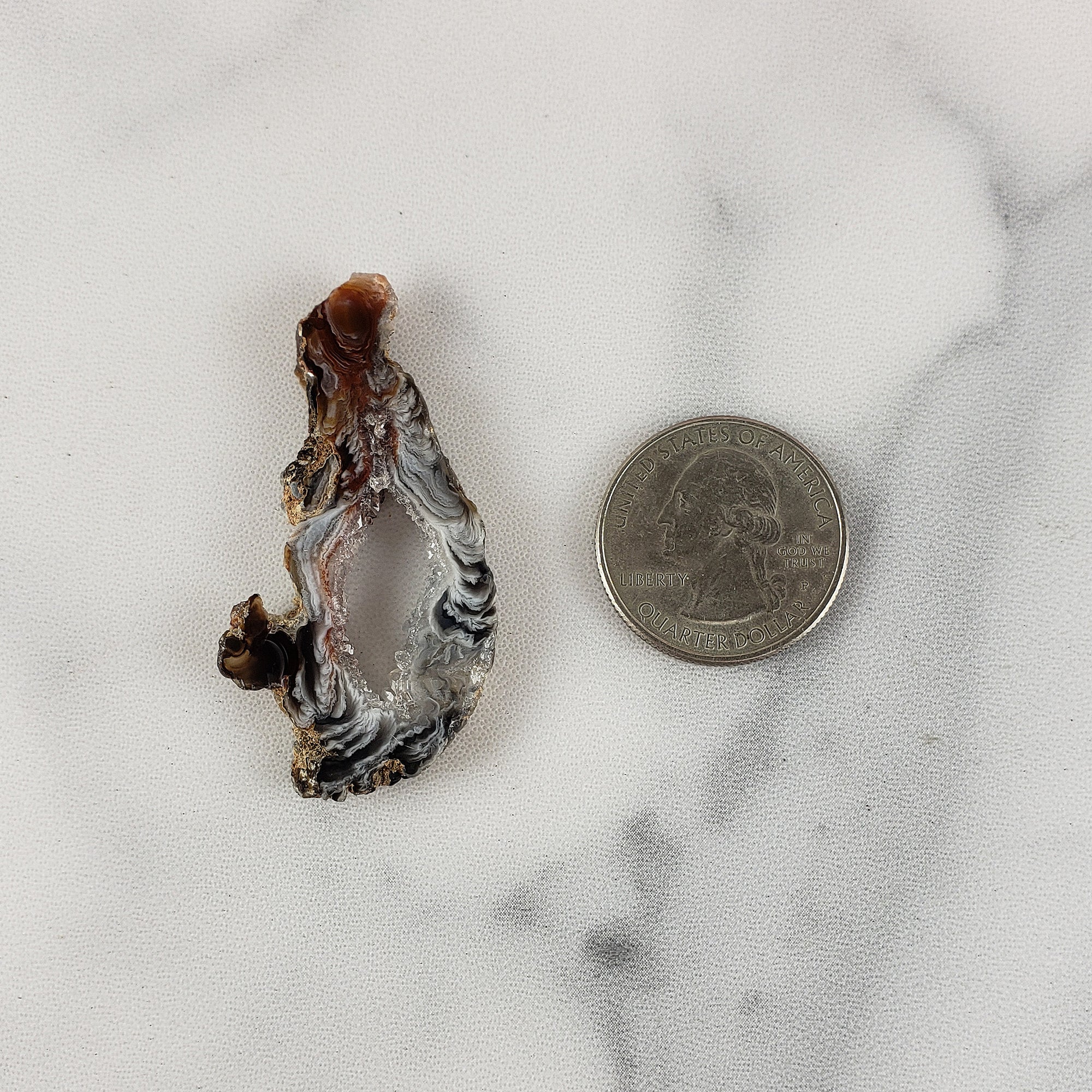 Unique Oco Agate Crystal Slice Natural Druzy Gemstone Window | Telomere