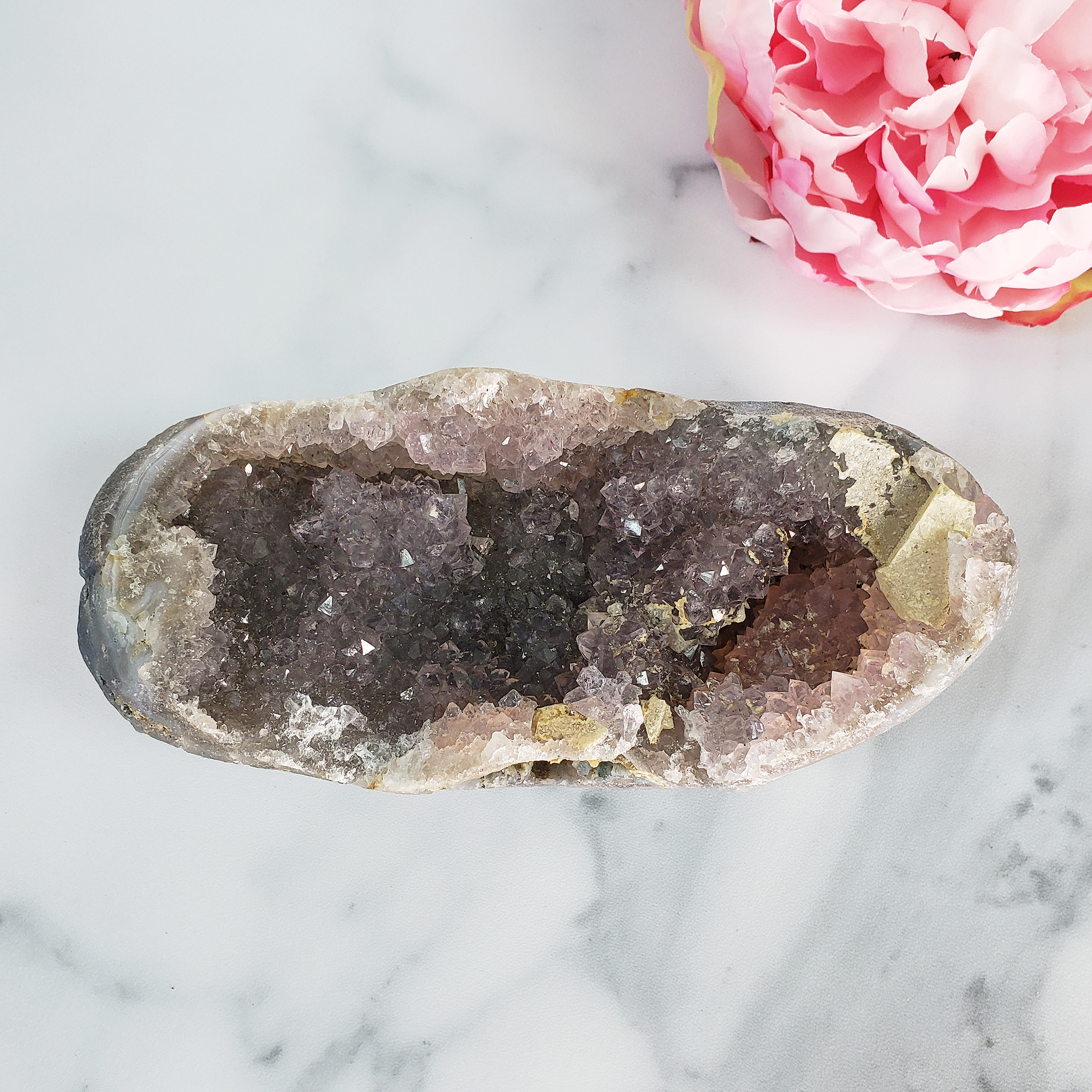 Unique Raw Amethyst Crystal Cluster Natural Gemstone - Throne - From Above