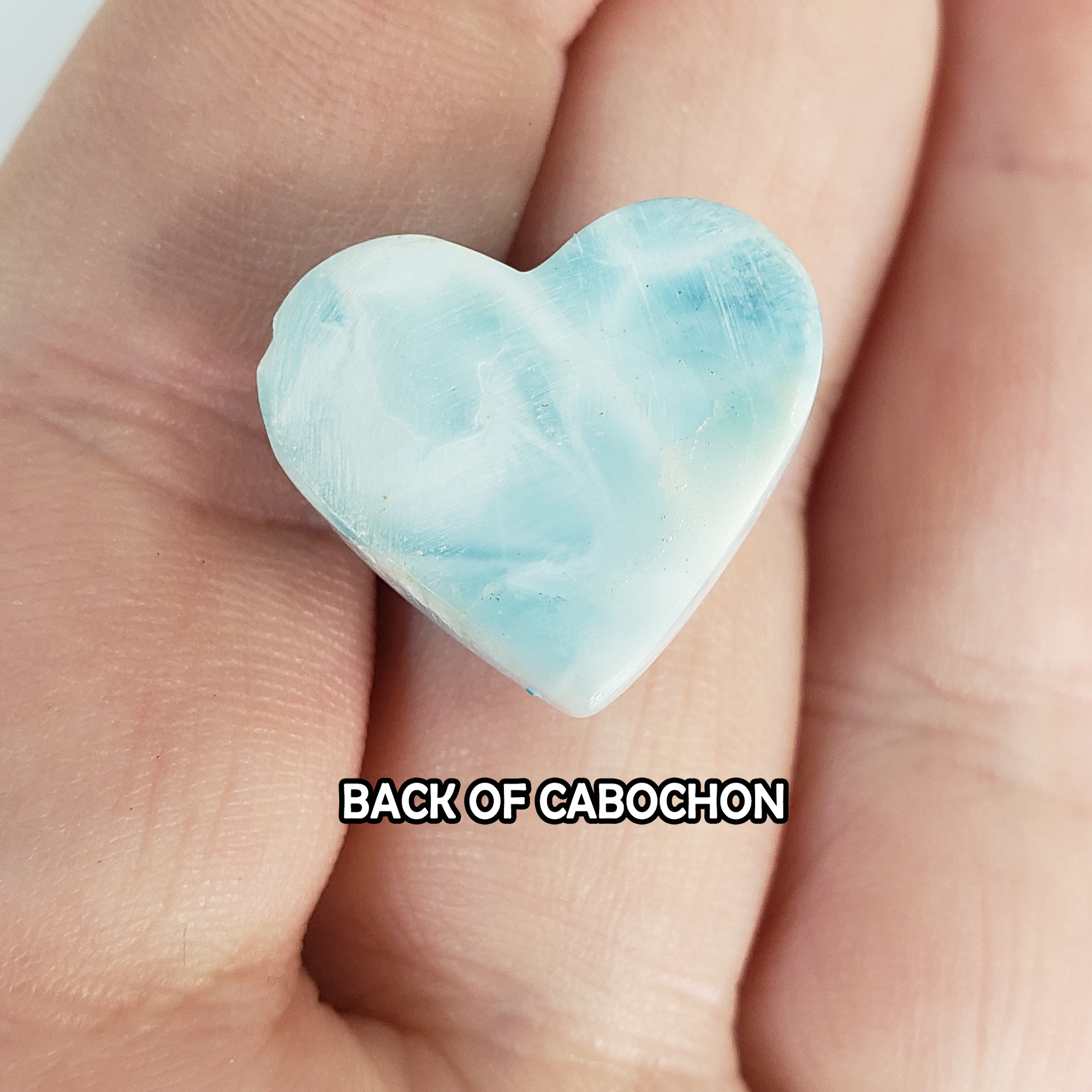 Unique High Quality Larimar Stone Heart Natural Gemstone Cabochon | Thurisaz - 3