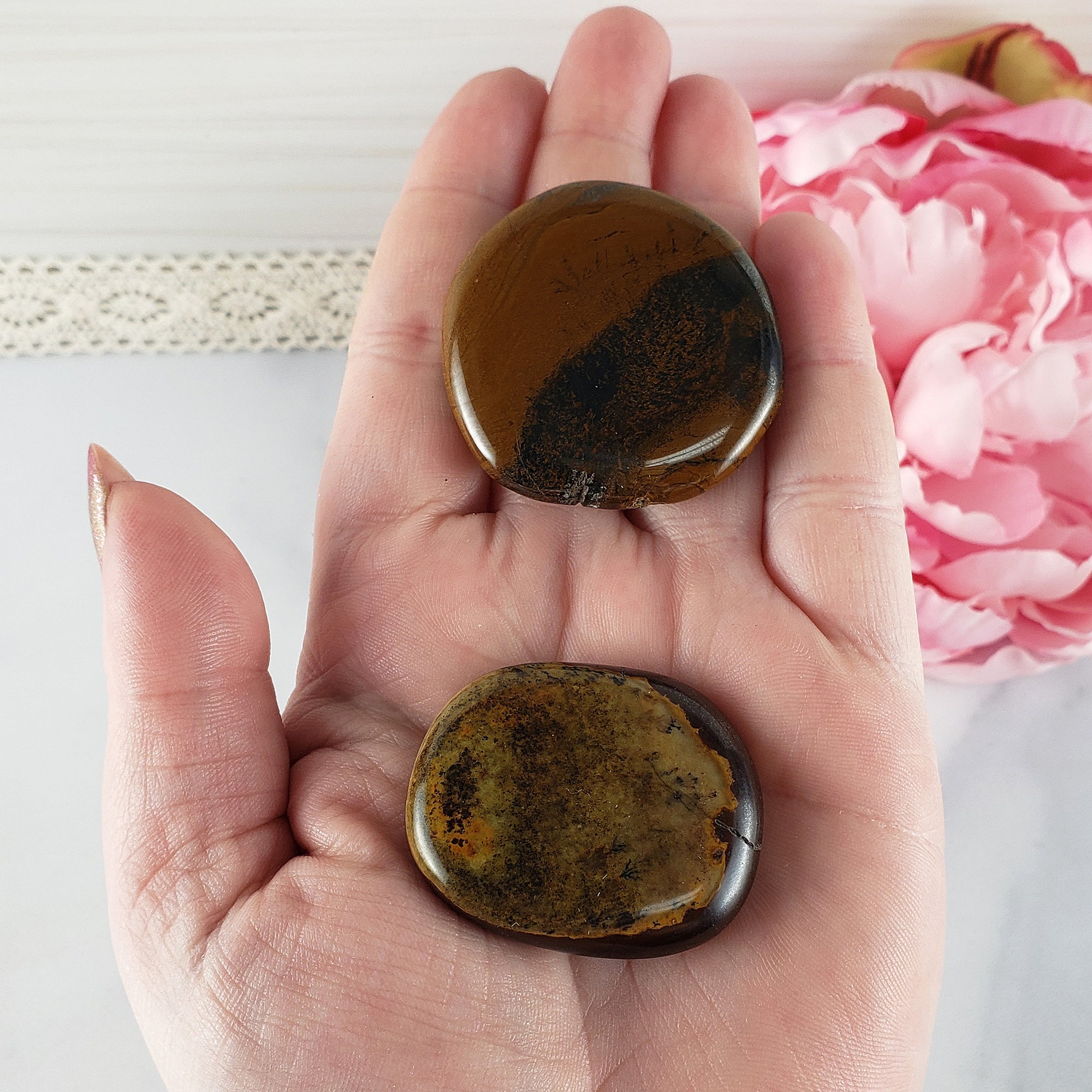 Tiger Iron Natural Crystal Palm Stone Worry Stone Meditation Tool
