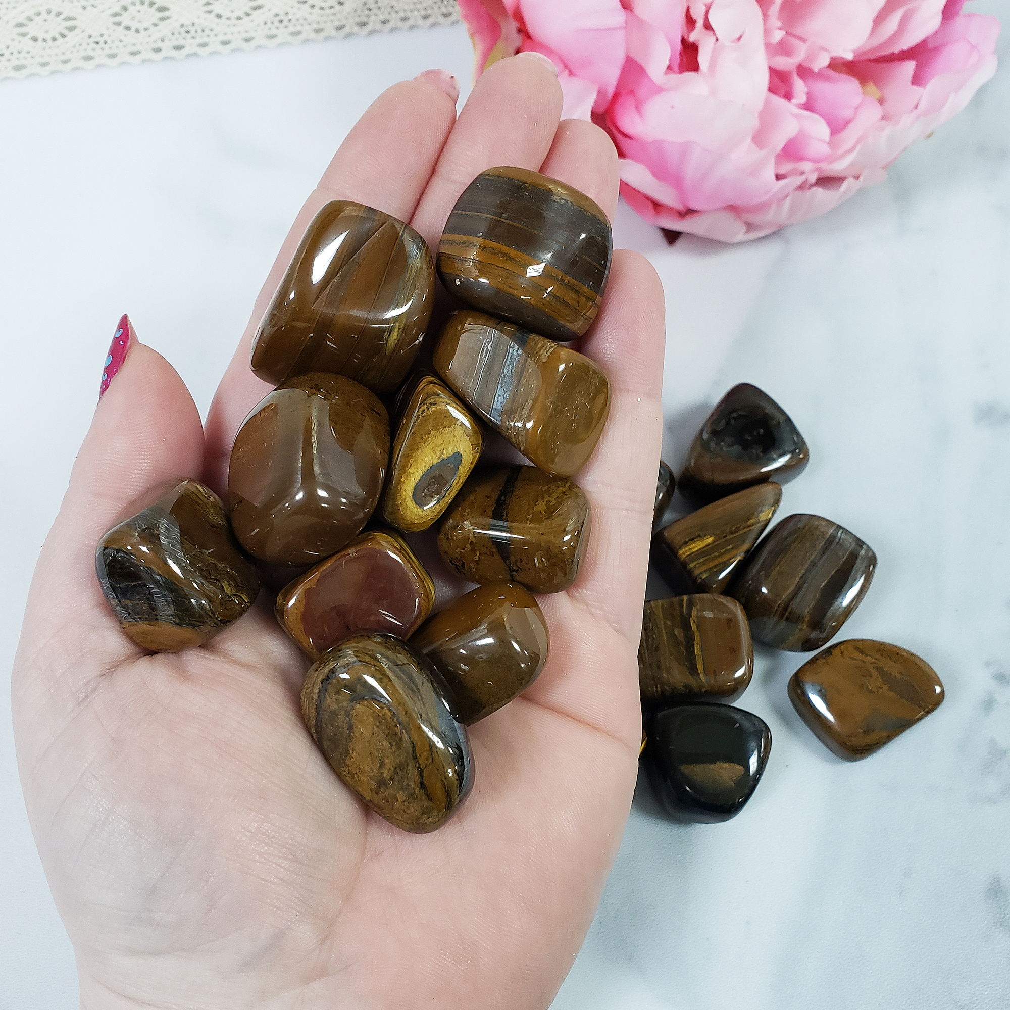 Tiger Iron Natural Gemstone Tumbled Stone | One Stone