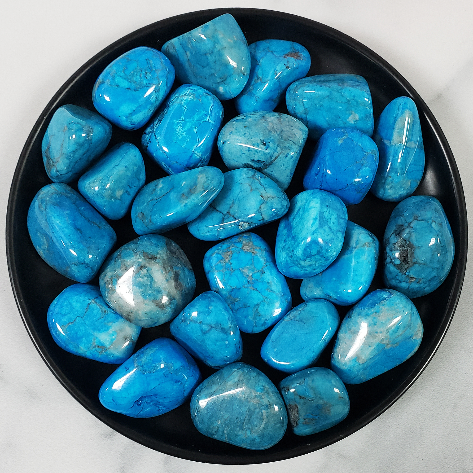 Turquenite Blue Howlite Crystal Dyed Tumbled Stone | One Stone