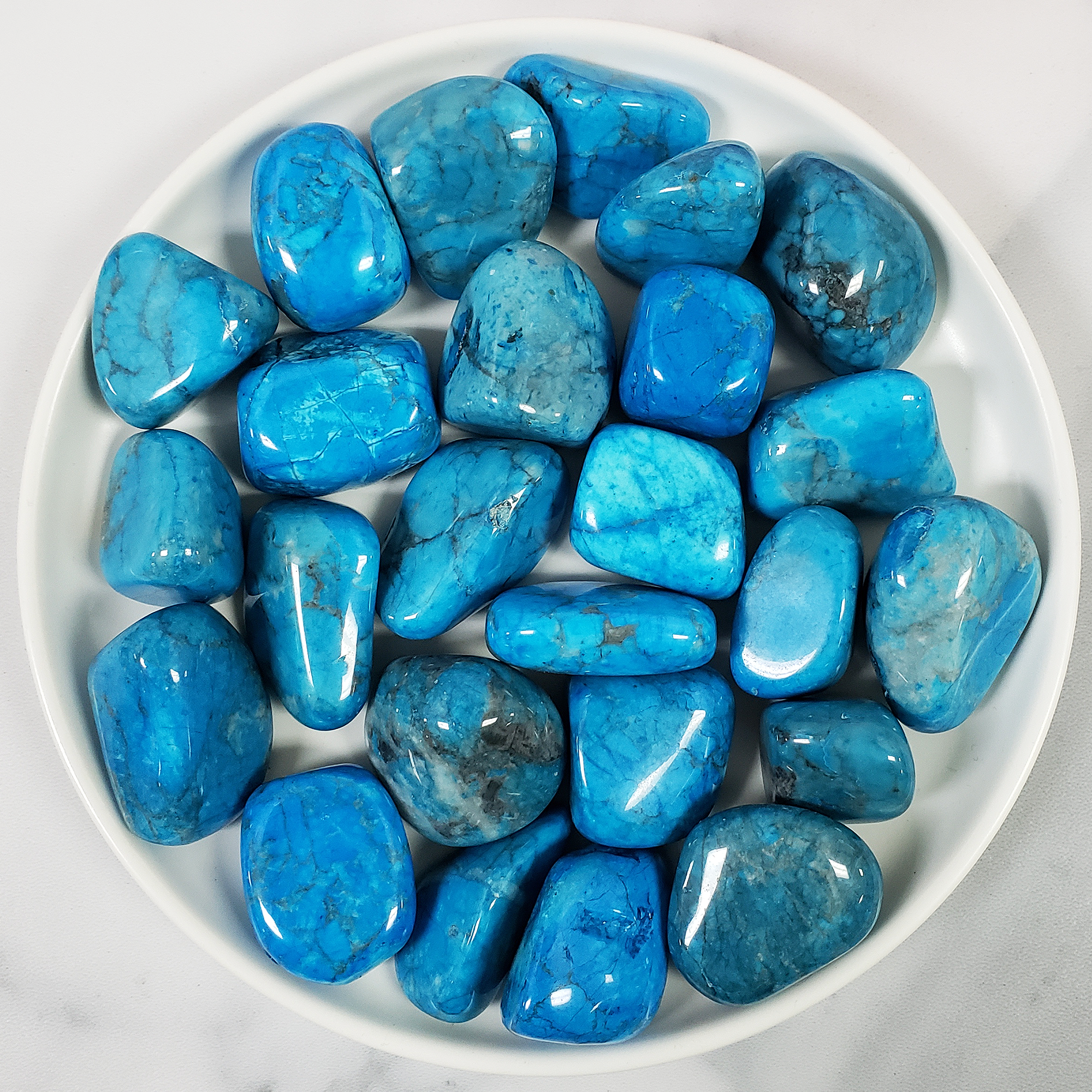 Turquenite Blue Howlite Crystal Dyed Tumbled Stone | One Stone - 1