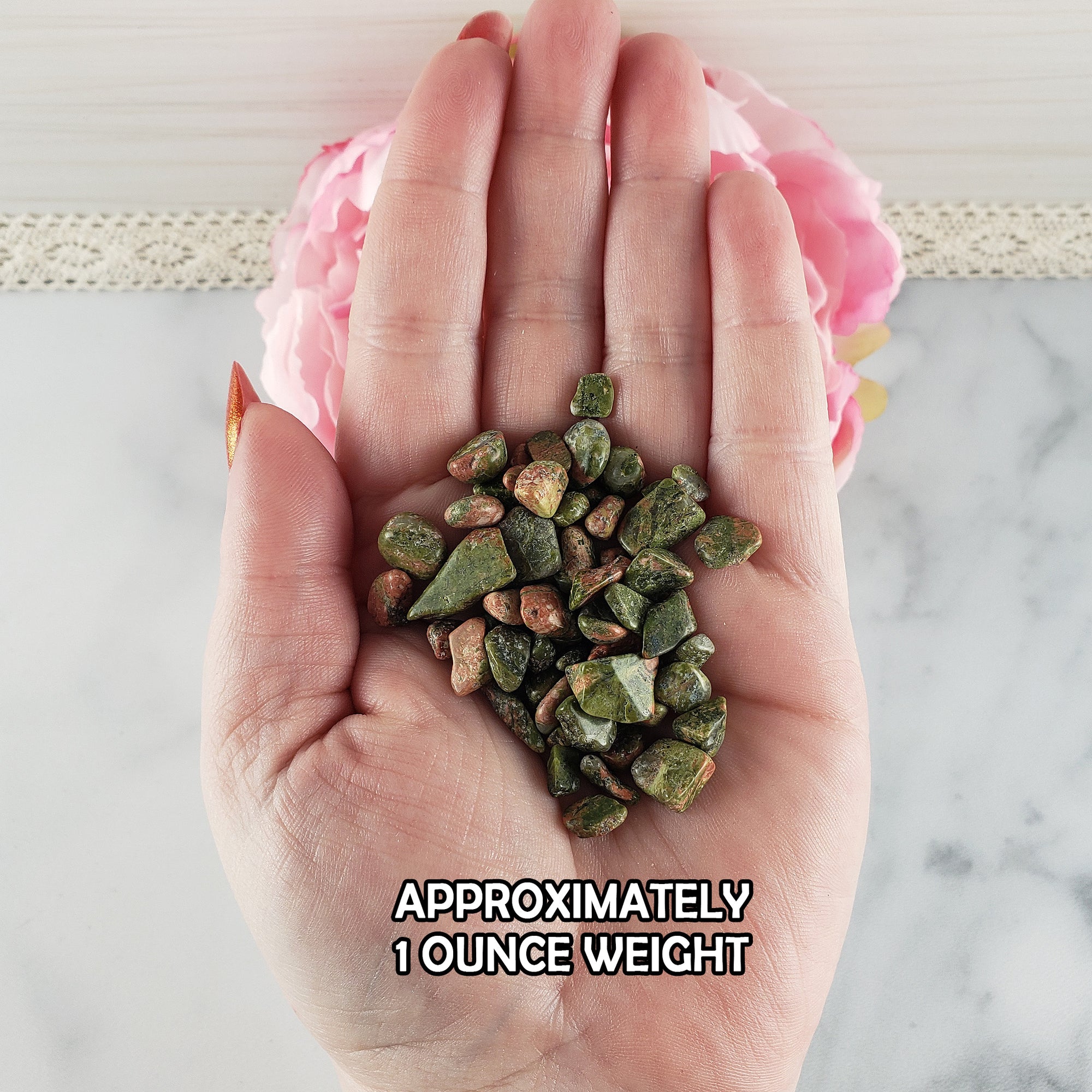 Unakite Stone Natural Gemstone Crystal Chips By the Ounce | Heart Chakra Crystals