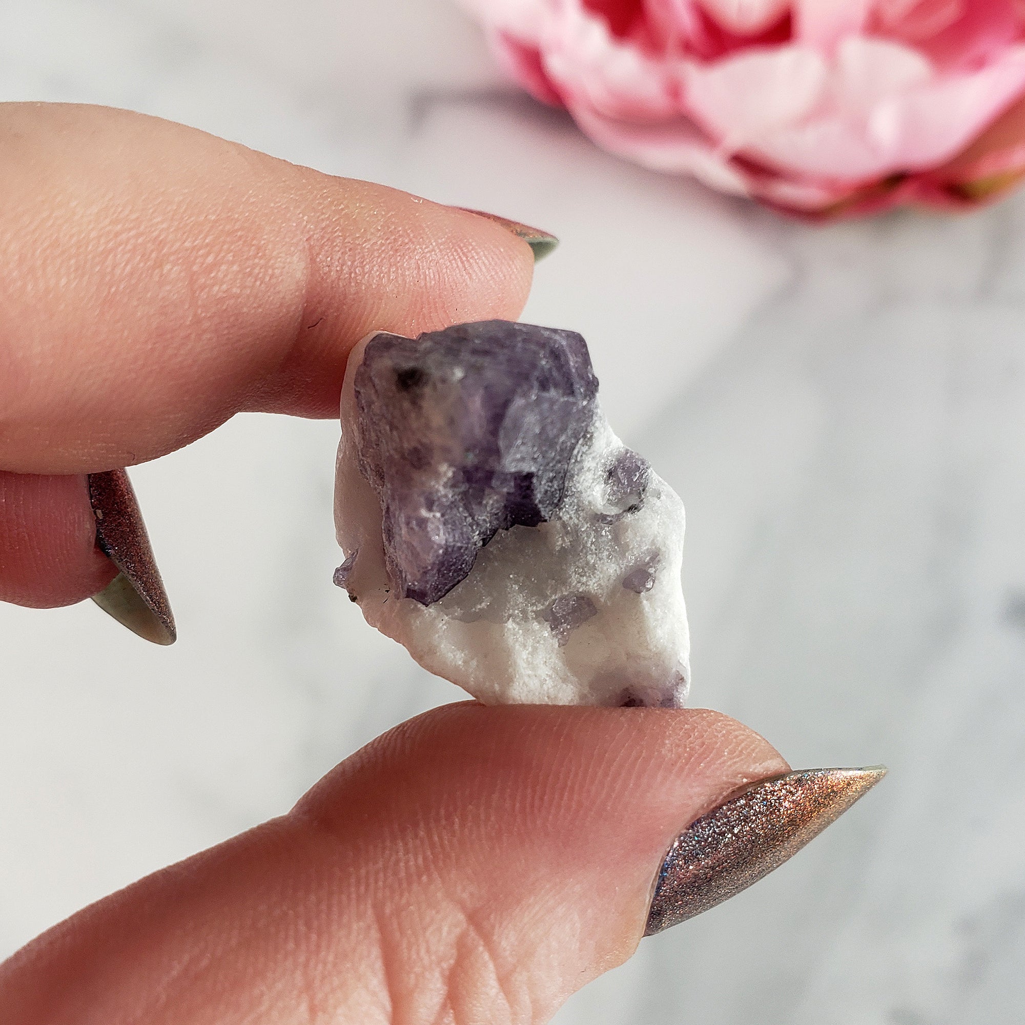 Unique Purple Scapolite Crystal Natural Mineral Formation Rough Gemstone | Understanding