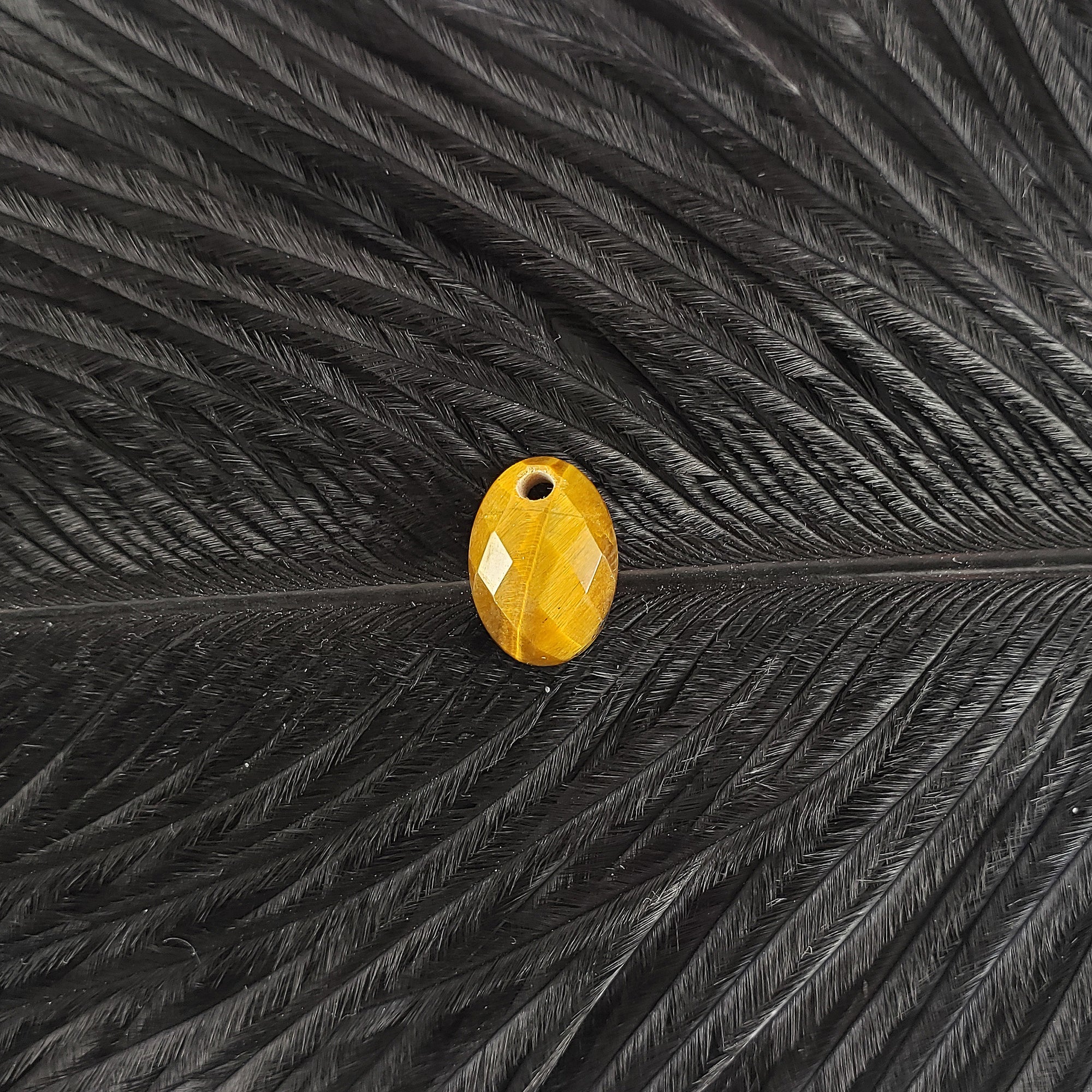 Unique 4.9 Carat Drilled Faceted Tigers Eye Crystal Cabochon Natural High Quality Gemstone | 14mm - 3