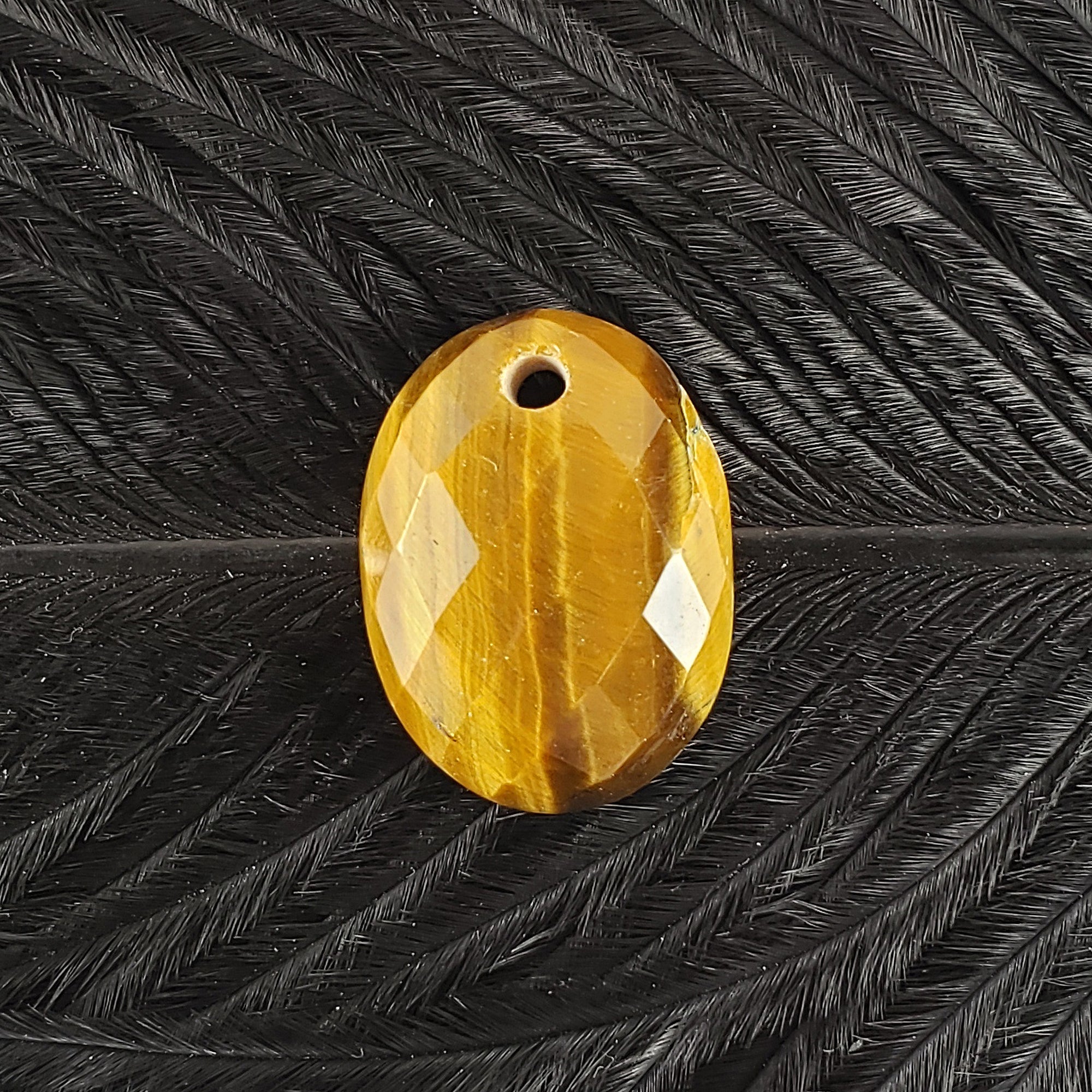 Unique 12.5 Carat Drilled Faceted Tigers Eye Crystal Cabochon Natural High Quality Gemstone | 20mm - 1