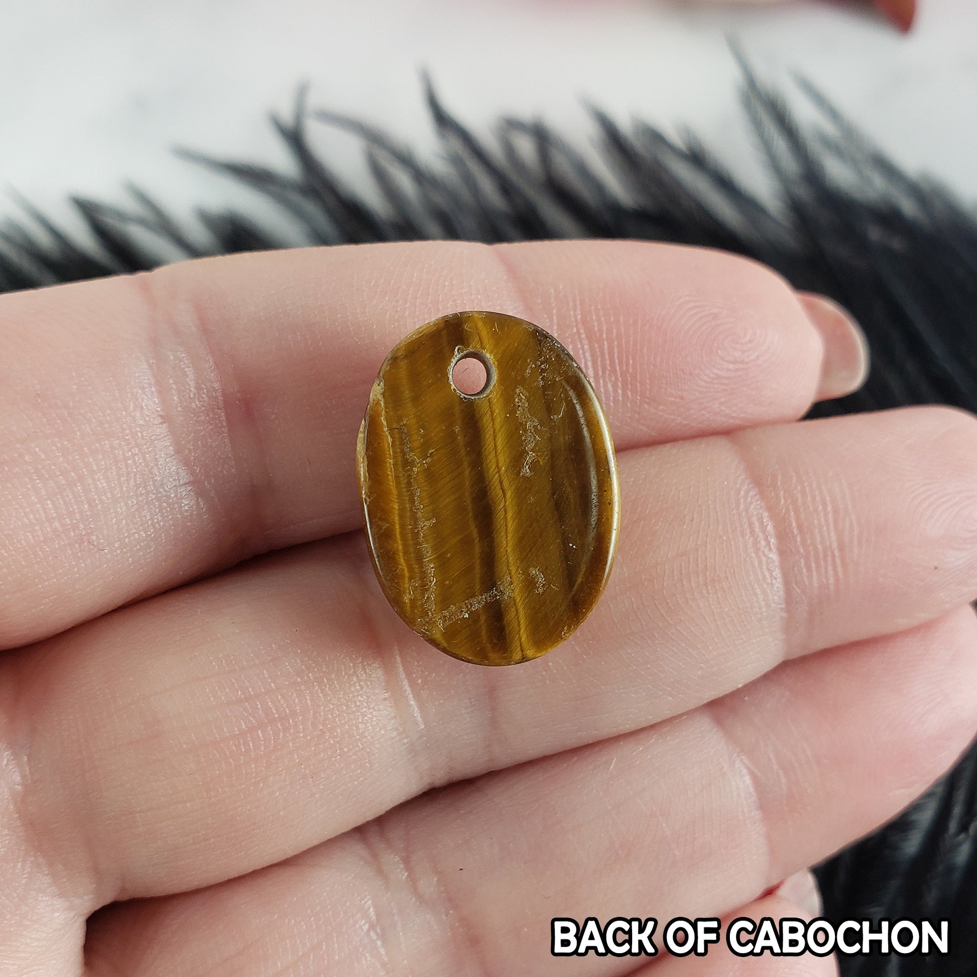 Unique 12.5 Carat Drilled Faceted Tigers Eye Crystal Cabochon Natural High Quality Gemstone | 20mm - 4