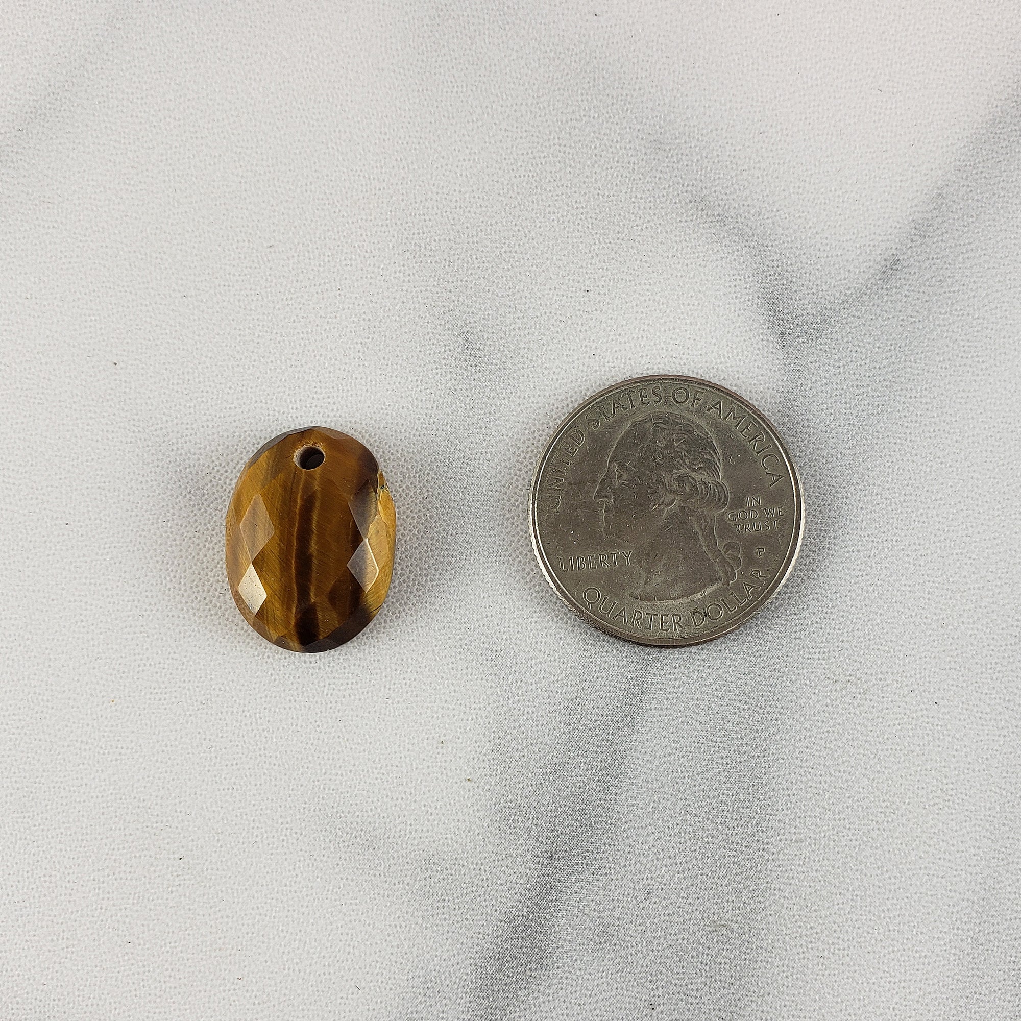 Unique 12.5 Carat Drilled Faceted Tigers Eye Crystal Cabochon Natural High Quality Gemstone | 20mm - 3