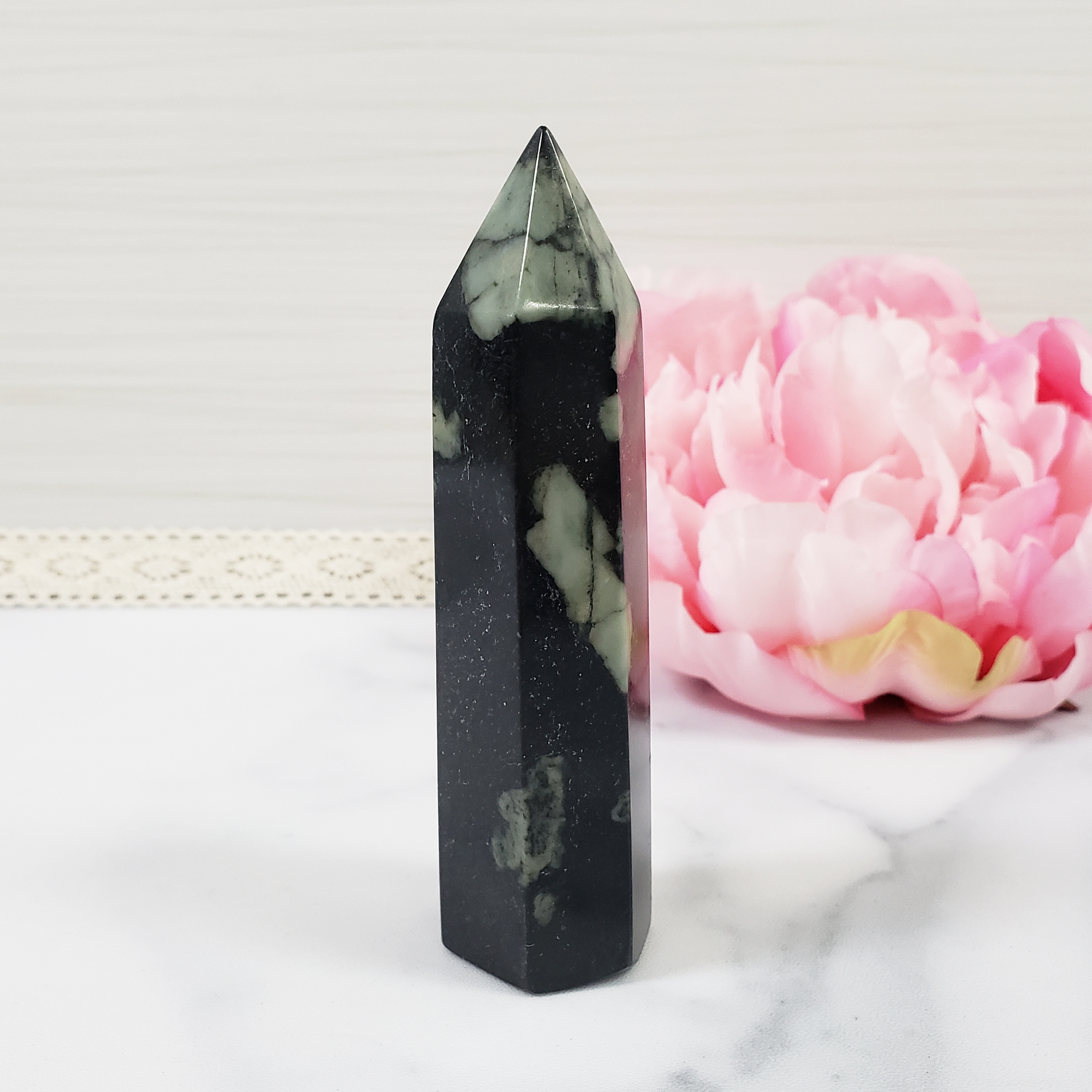 Unique Porphyry Chinese Writing Stone Natural Crystal Tower | Scholar