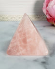 Unique Rose Quartz Natural Gemstone Crystal Pyramid | 2 Inch Base | Affection - 2