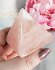 Unique Rose Quartz Natural Gemstone Crystal Pyramid | 2 Inch Base | Affection - 1