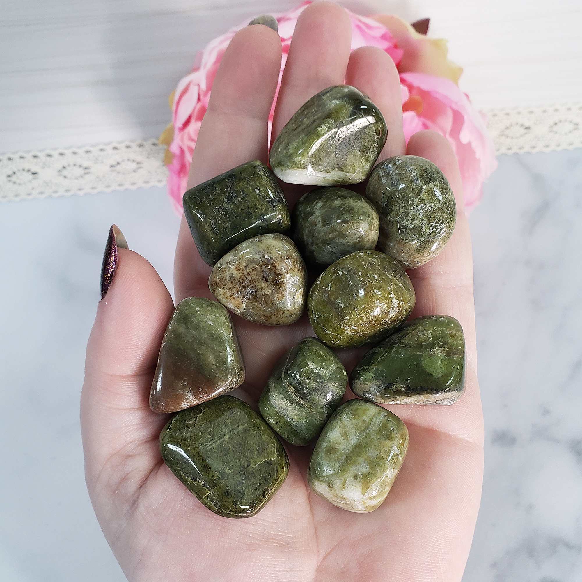 Vesuvianite Idocrase Gemstone Natural Crystal Tumbled Stones | One Stone - 1