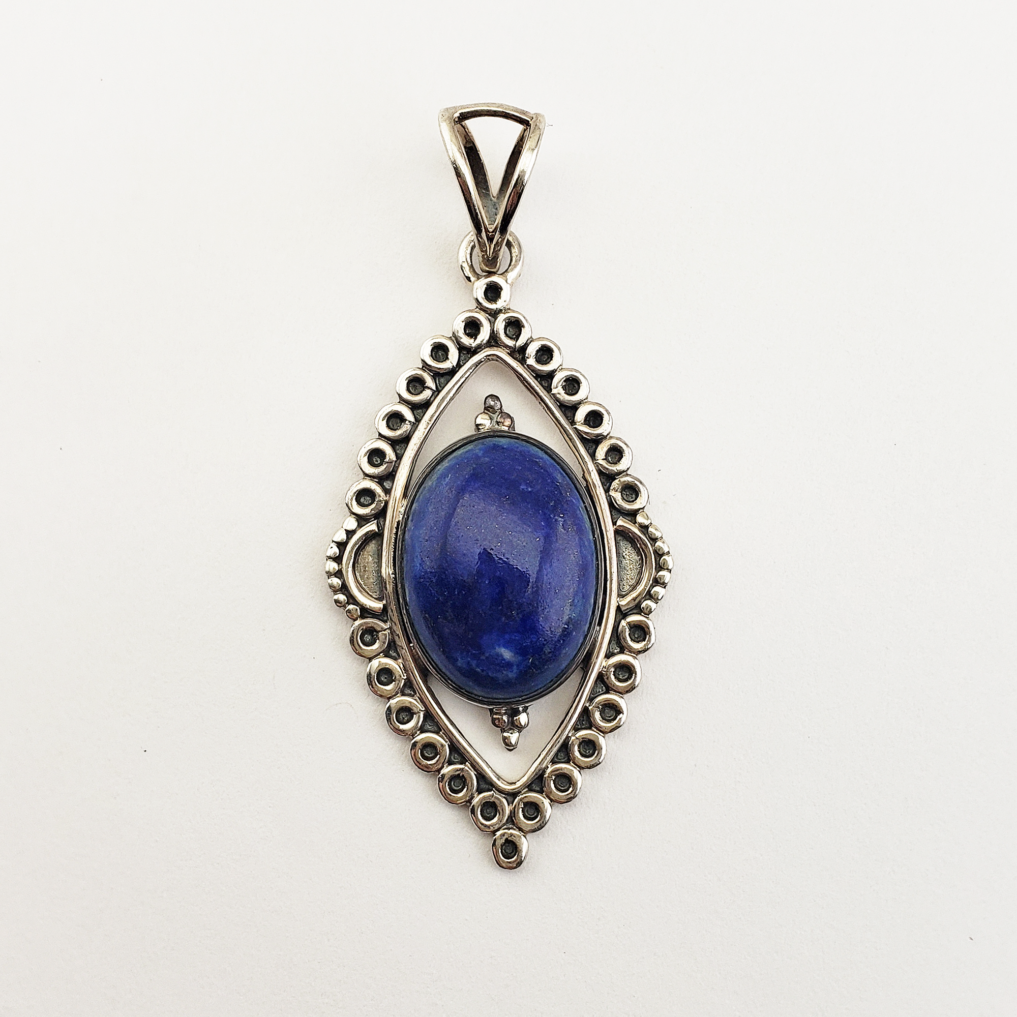 Unique Lapis Lazuli Crystal Natural Gemstone 925 Sterling Silver Pendant | Visionary - 2