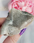 Unique Druzy Quartz Crystal Cluster with Gypsum Natural Gemstone Formation | Whisper