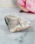 Unique Druzy Quartz Crystal Cluster with Gypsum Natural Gemstone Formation | Whisper - 2